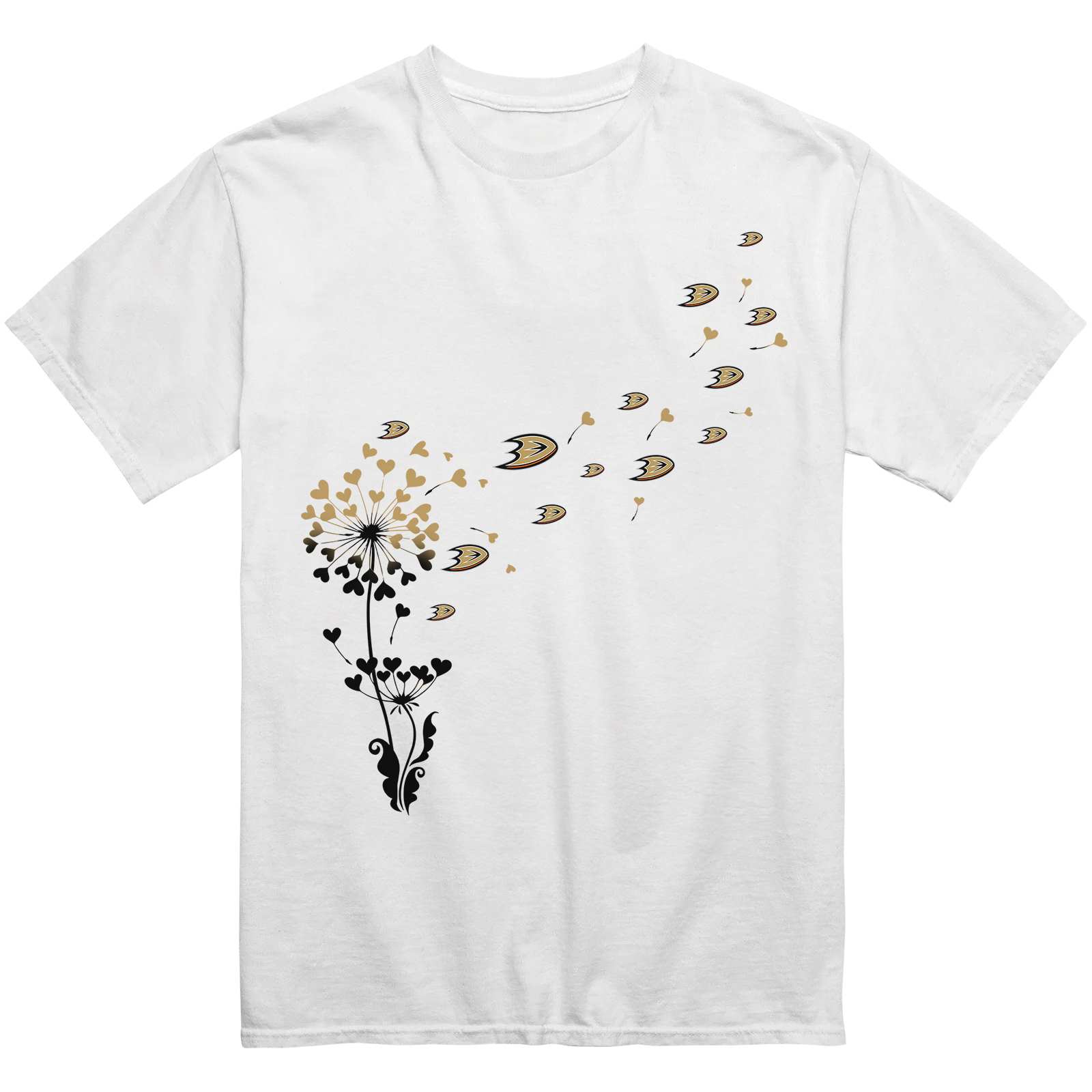 Anaheim Ducks Heart Dandelion T-Shirt