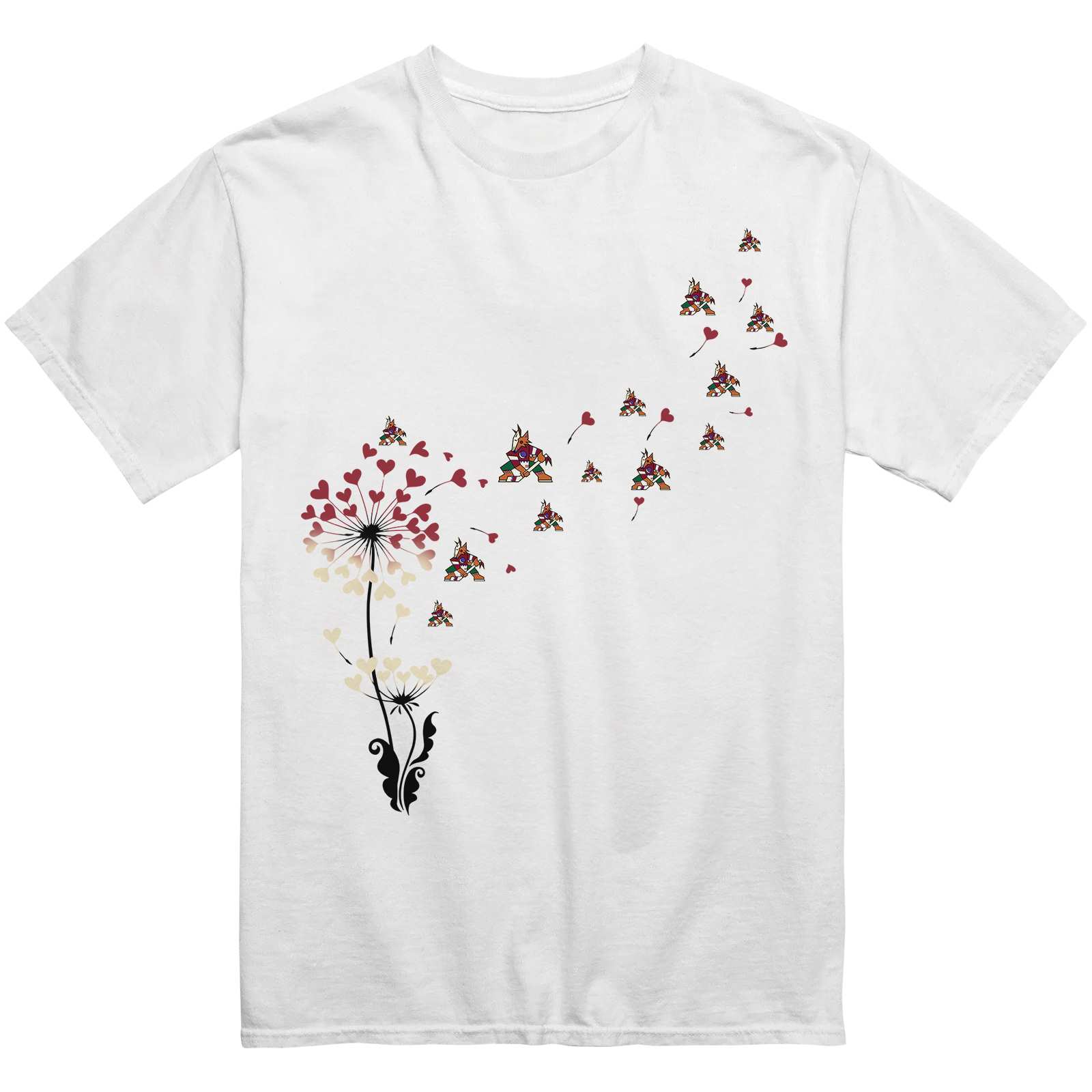 Arizona Coyotes Heart Dandelion T-Shirt