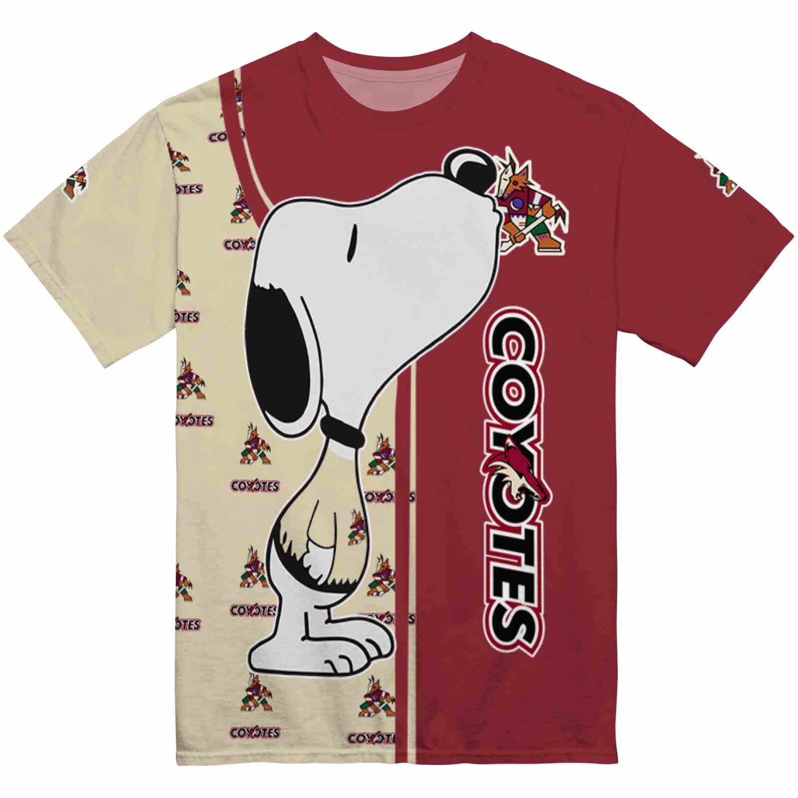 Arizona Coyotes Snoopy Graphic Red T-Shirt