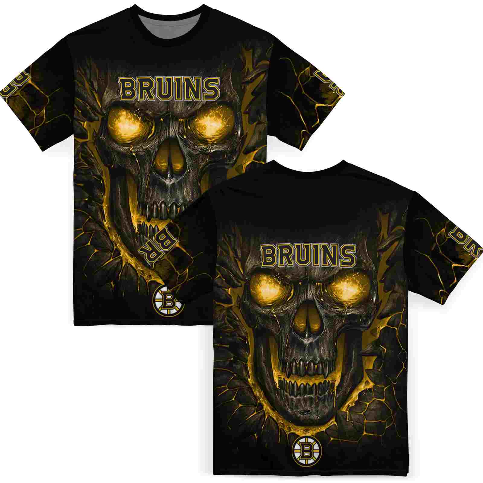 boston-bruins-fiery-skull-gold-black-t-shirt-fashion-forward