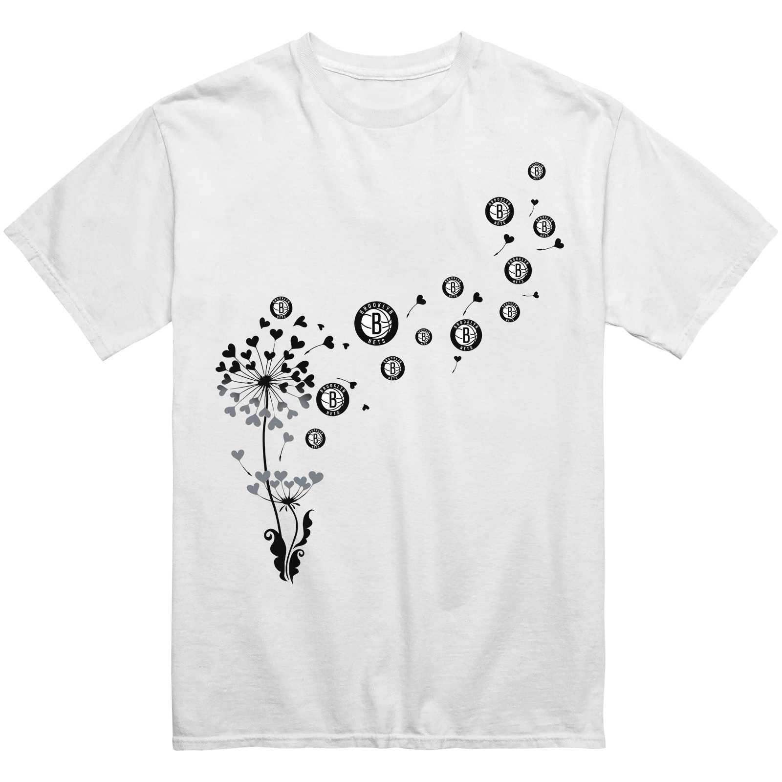 Brooklyn Nets Heart Dandelion T-Shirt