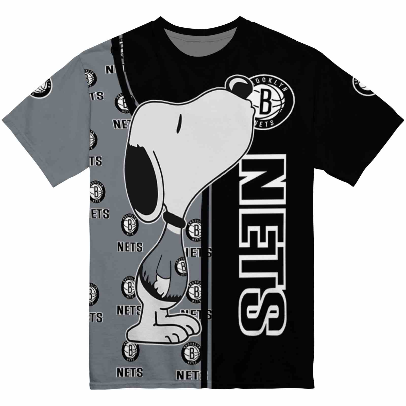 Brooklyn Nets Snoopy Graphic Black T-Shirt