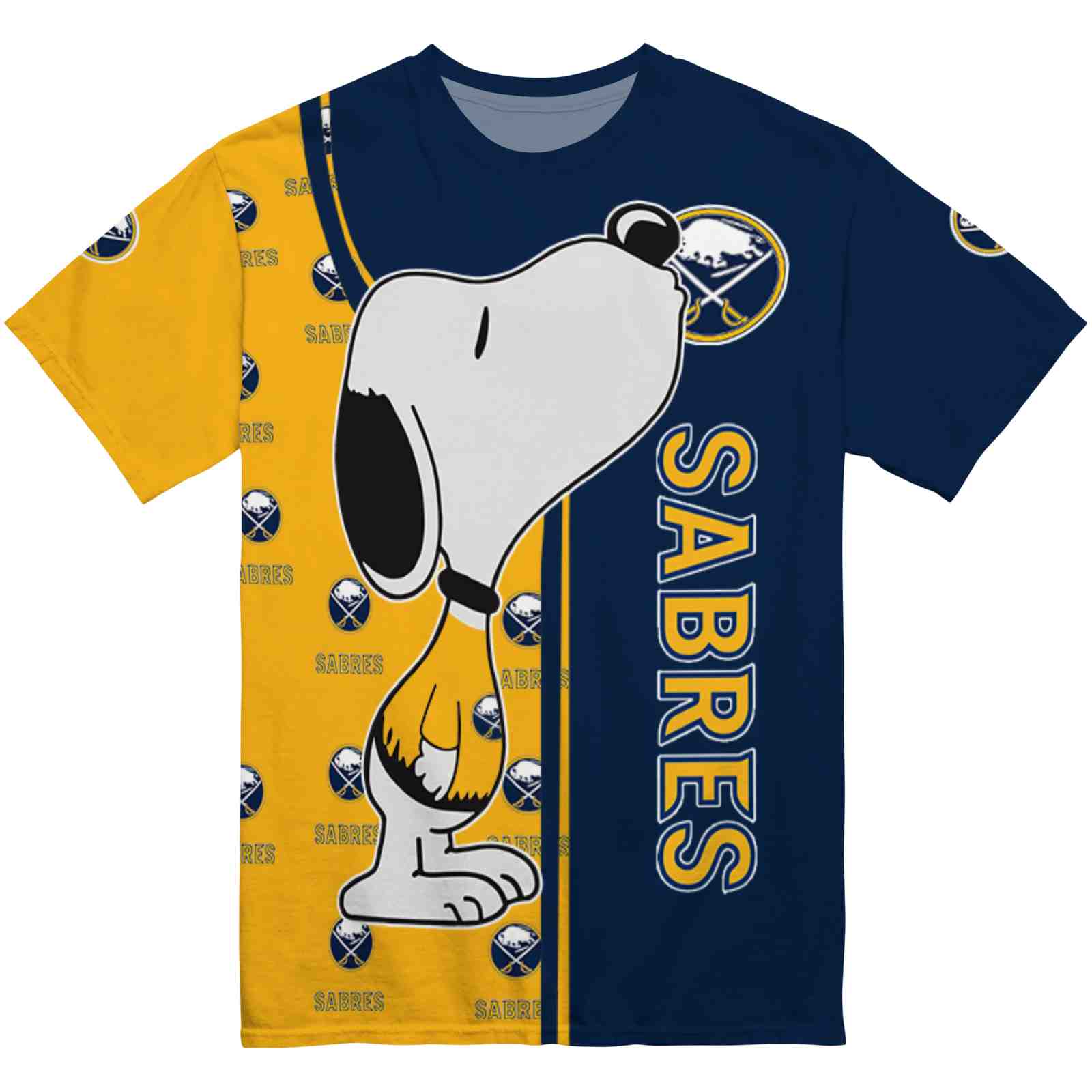 Buffalo Sabres Snoopy Graphic Navy Blue T-Shirt