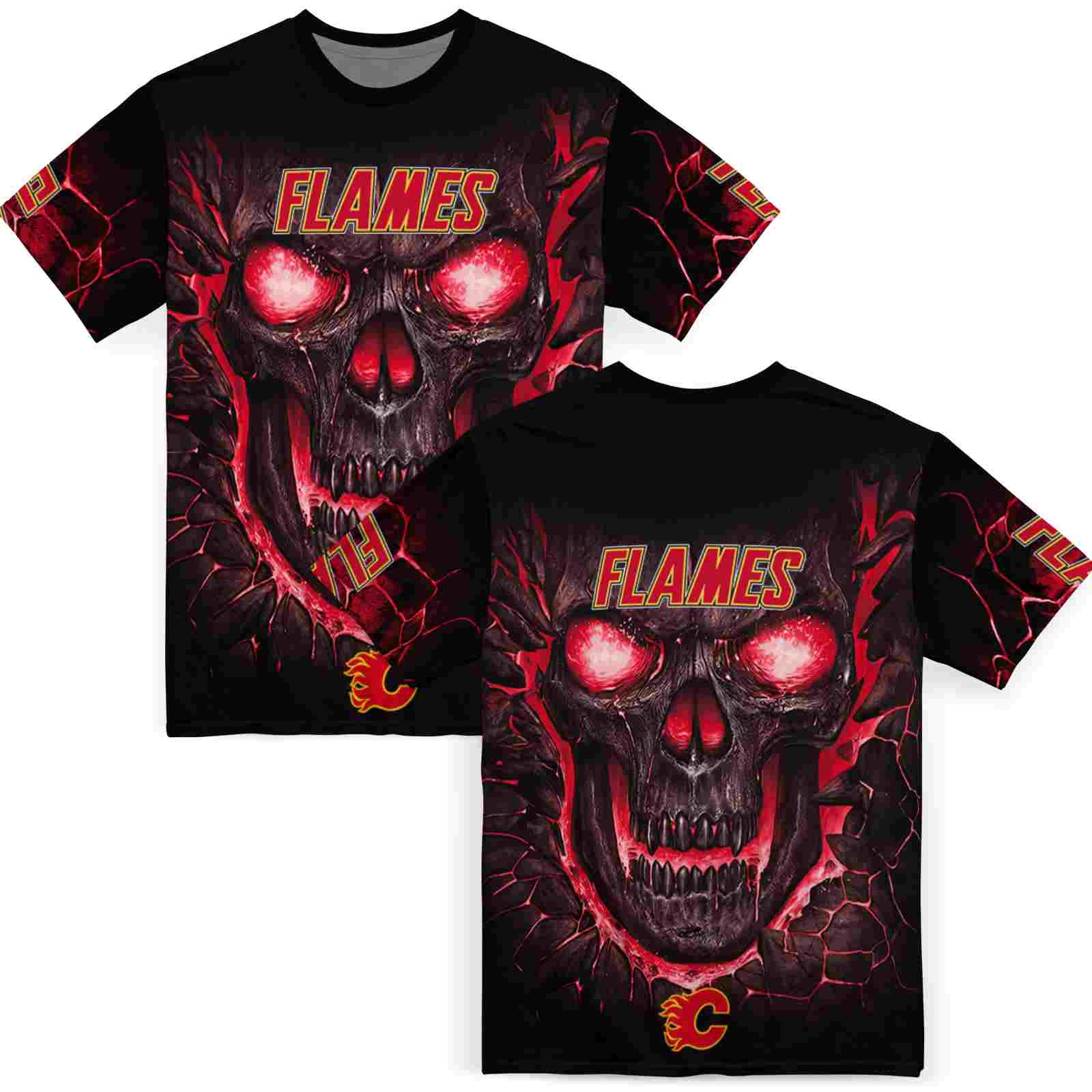 calgary-flames-fiery-skull-red-black-t-shirt-fashion-forward