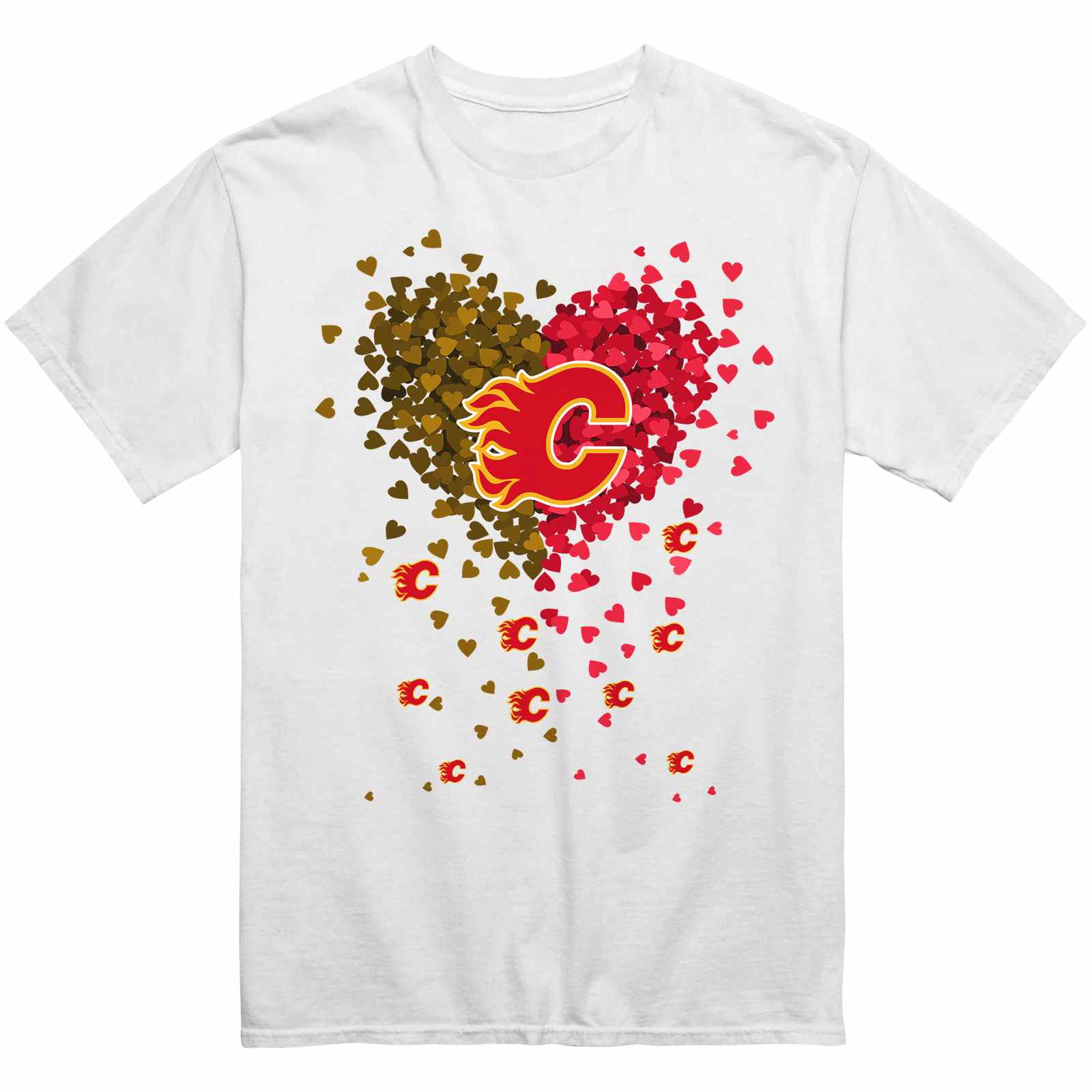 Calgary Flames Heart Explosion T-Shirt