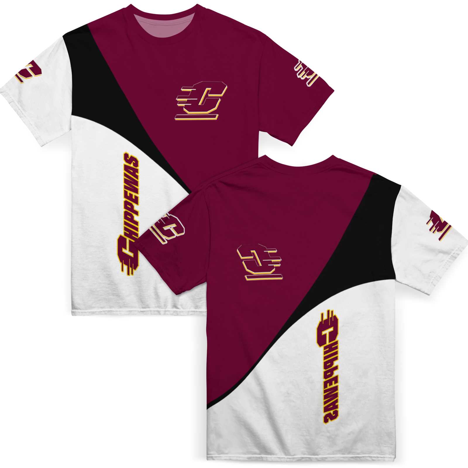 central-michigan-chippewas-abstract-curve-white-black-t-shirt-fashion-forward