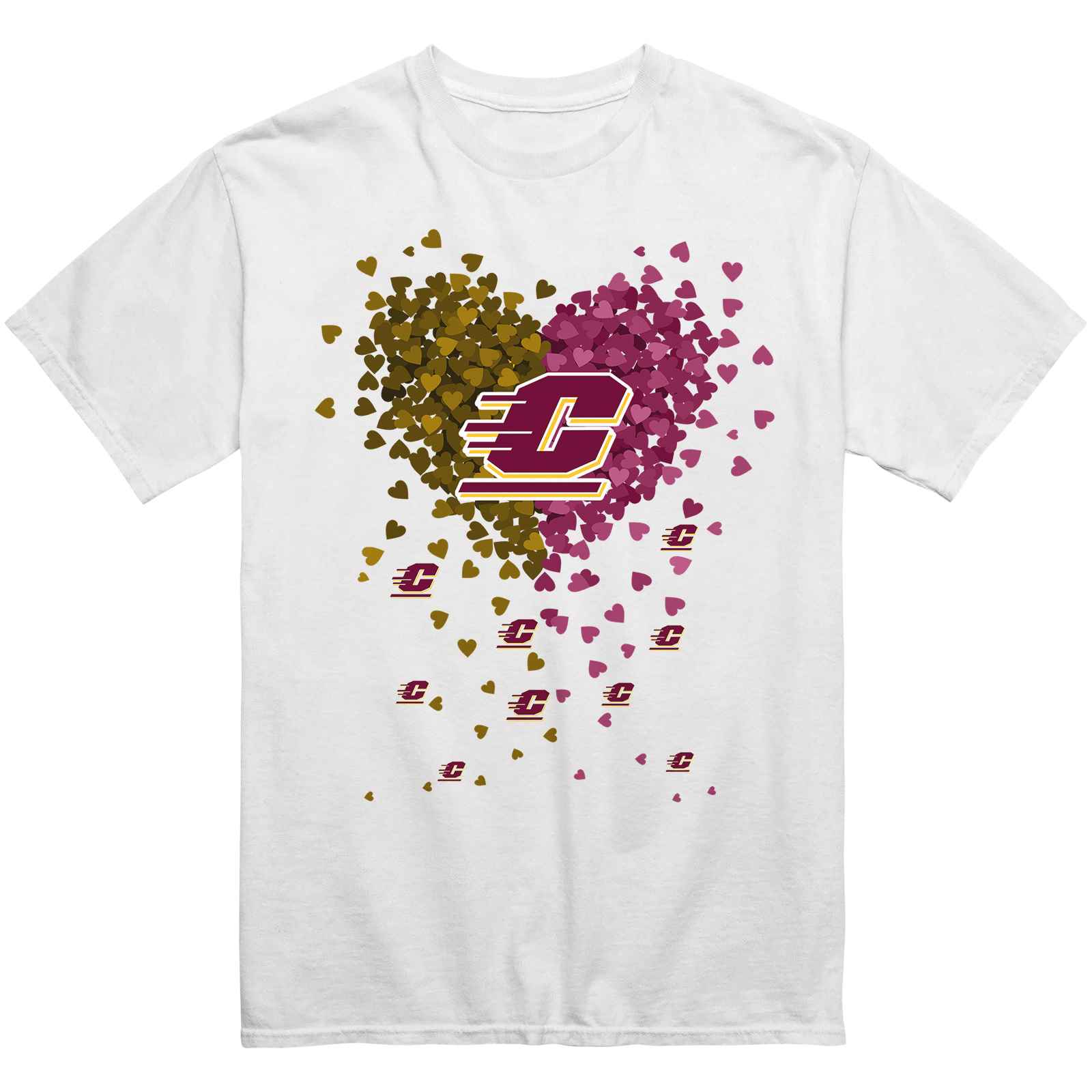 Central Michigan Chippewas Heart Explosion T-Shirt