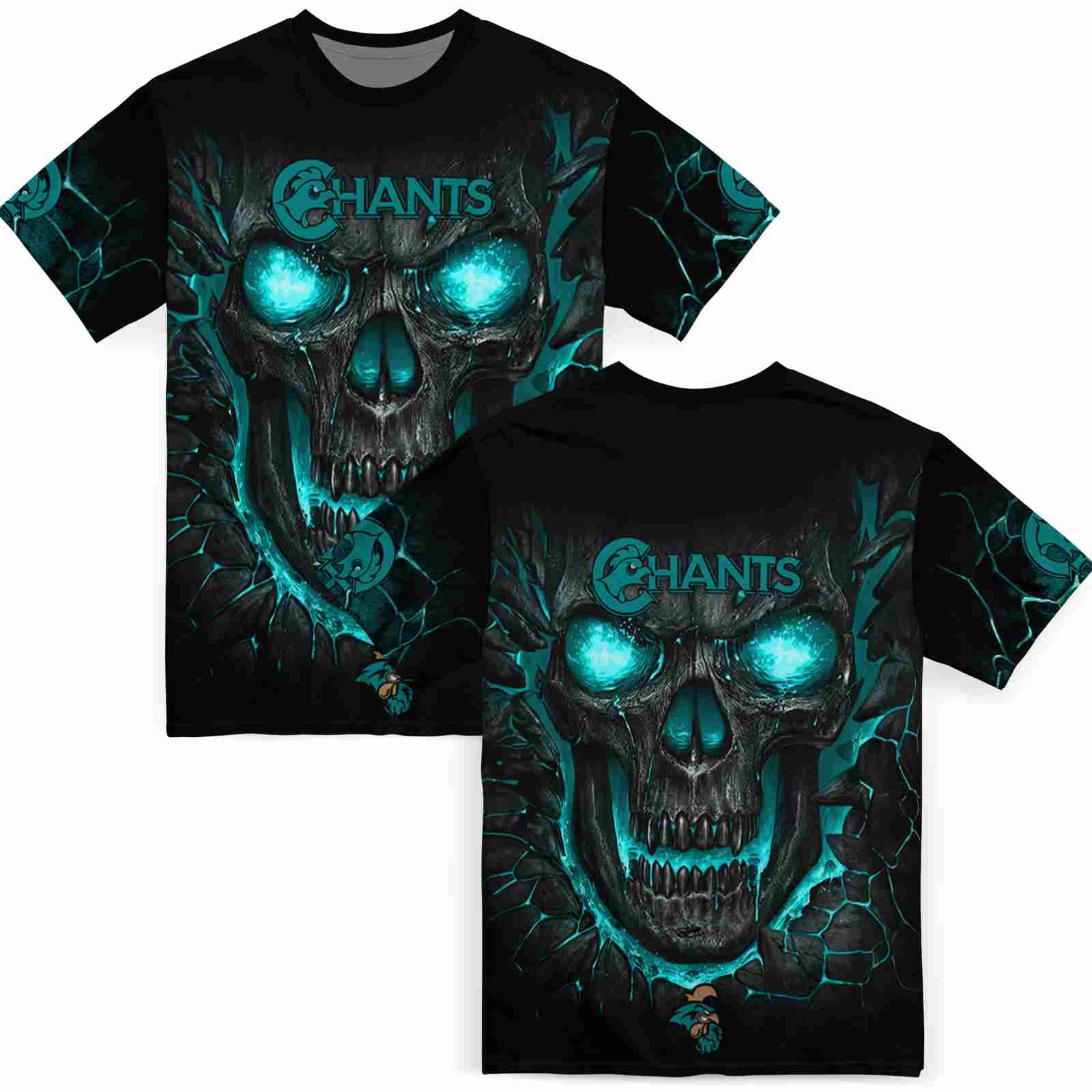 coastal-carolina-chanticleers-fiery-skull-green-black-t-shirt-fashion-forward