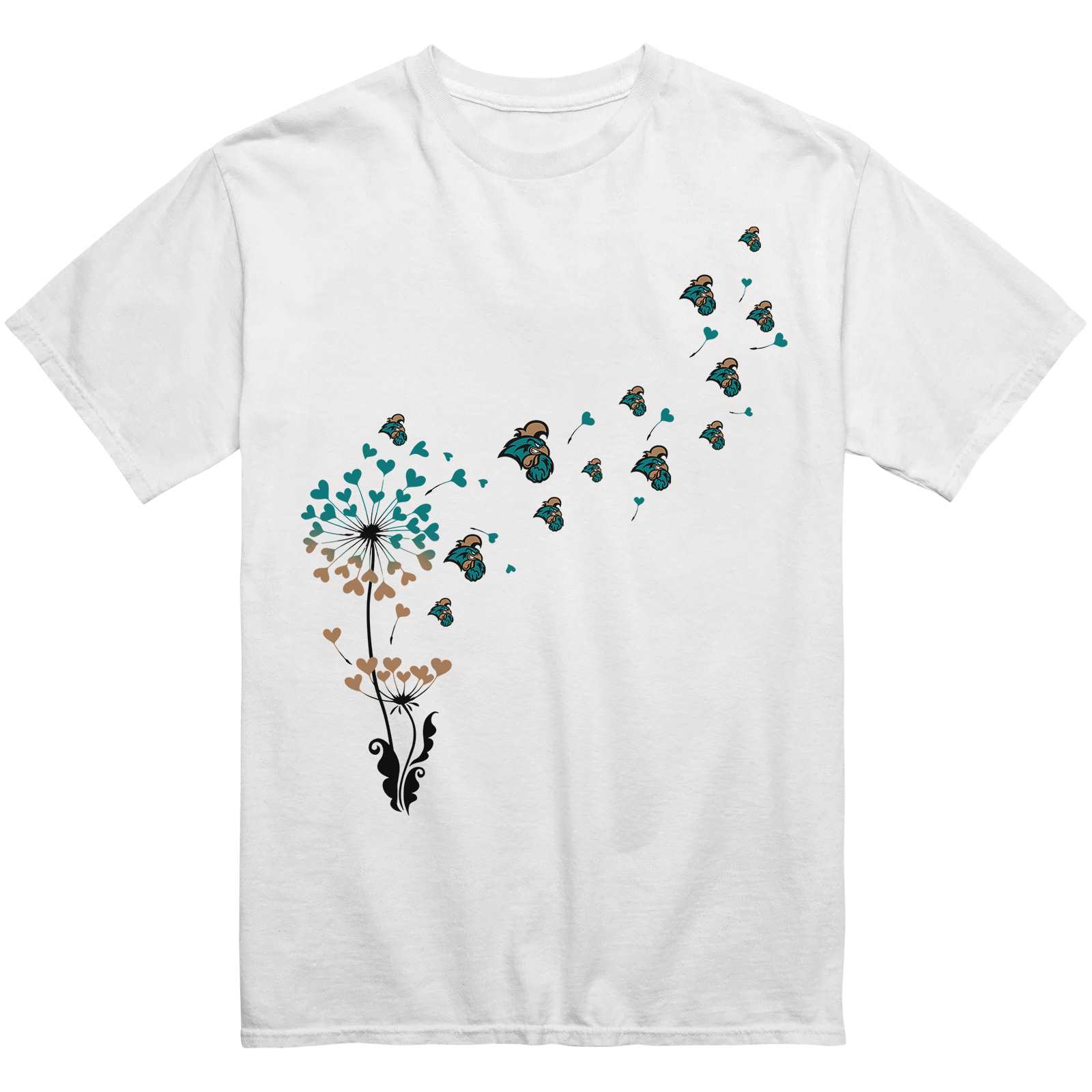 Coastal Carolina Chanticleers Heart Dandelion T-Shirt