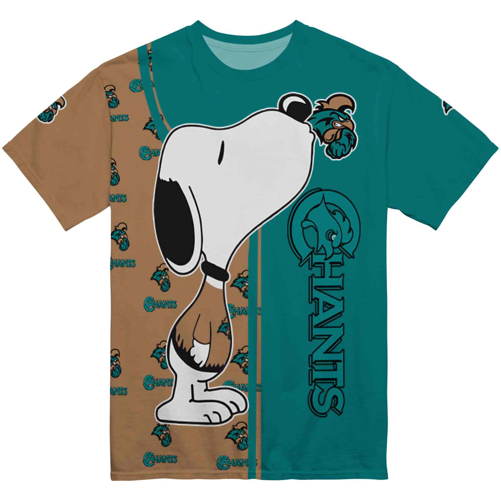 Coastal Carolina Chanticleers Snoopy Graphic Green T-Shirt