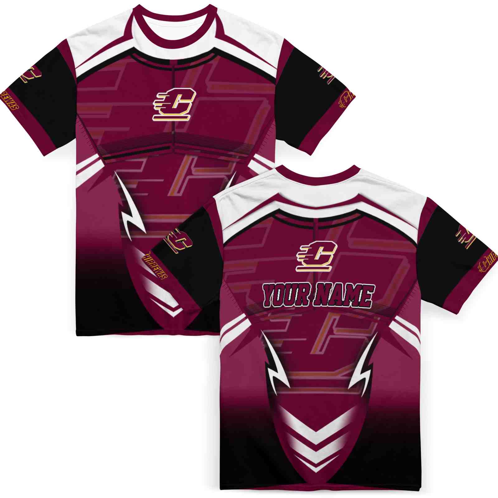 custom-central-michigan-chippewas-futuristic-armor-maroon-black-white-t-shirt-fashion-forward