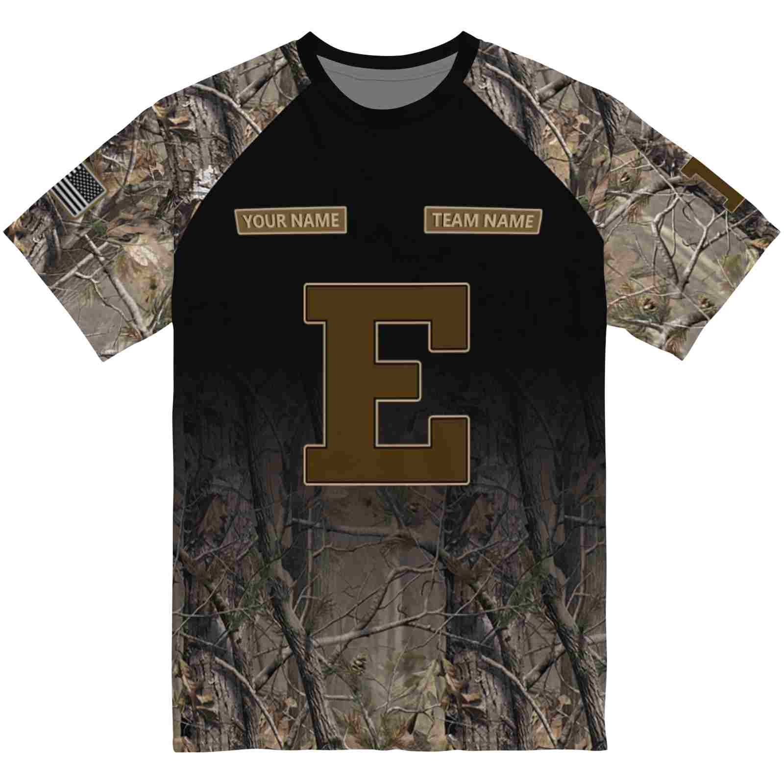 Custom Eastern Michigan Eagles Tree Branches Black T-Shirt