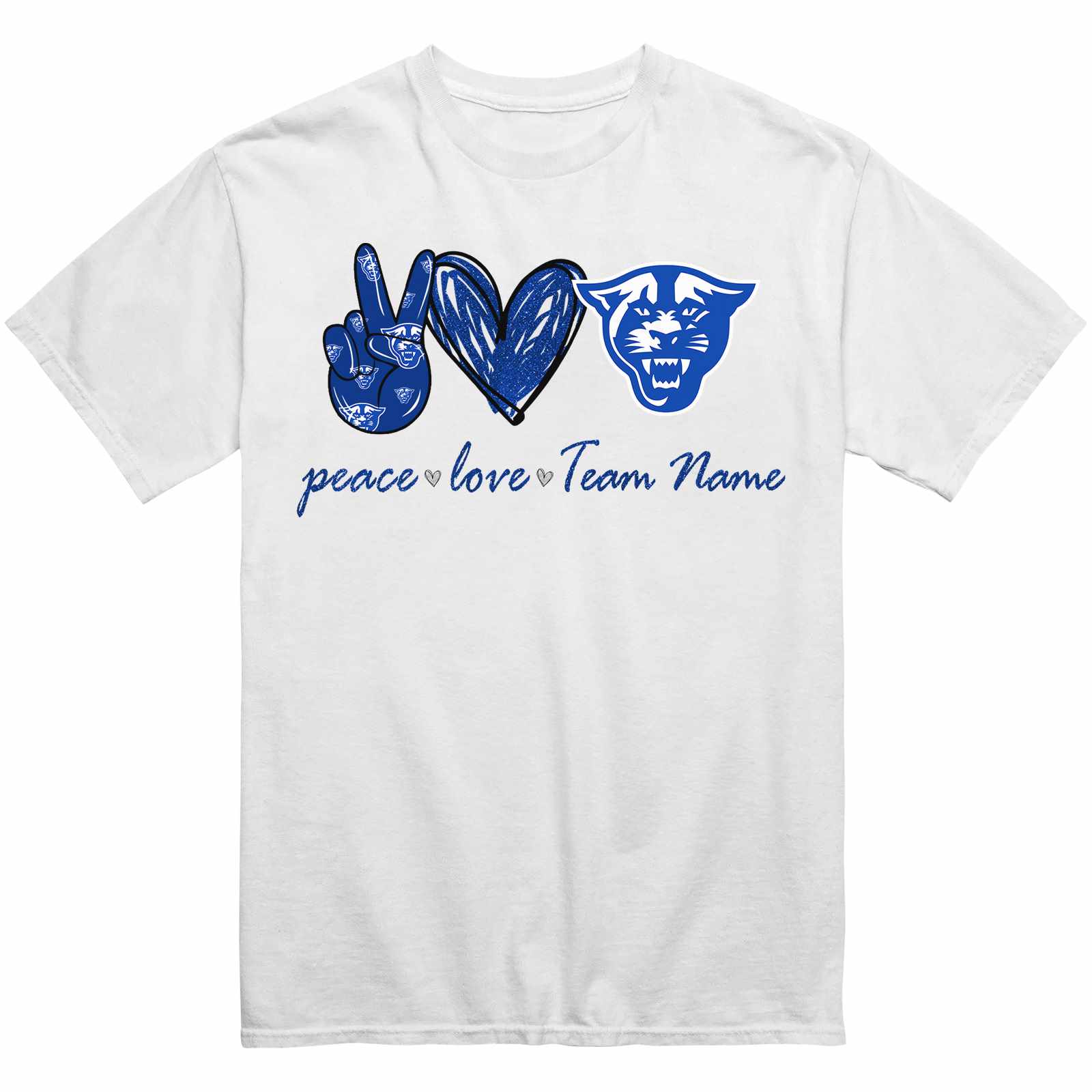 Custom Georgia State Panthers Peace Love T-Shirt