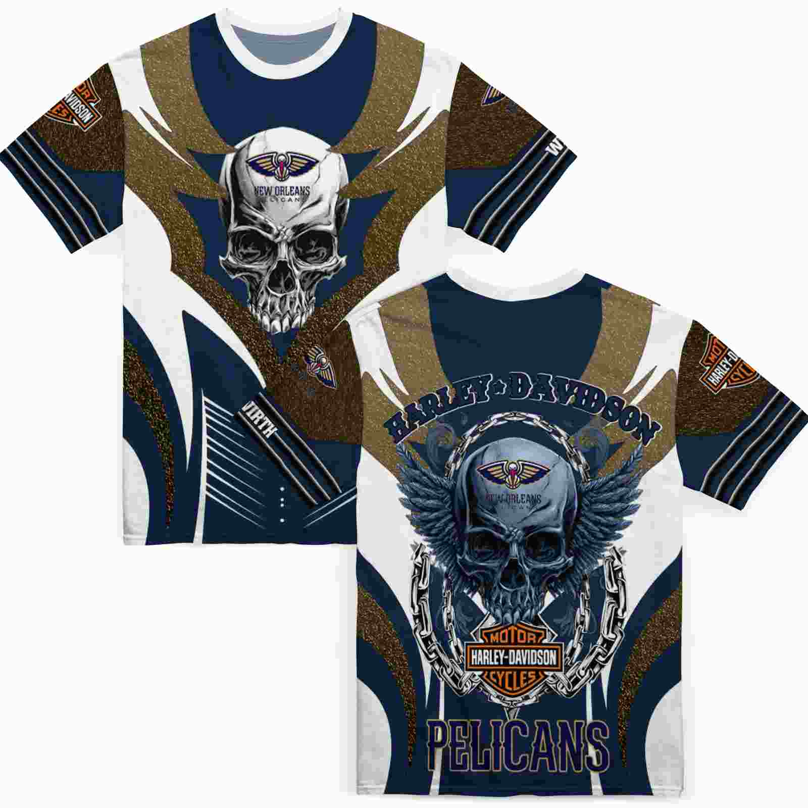 custom-new-orleans-pelicans-skull-emblem-navy-white-t-shirt-fashion-forward