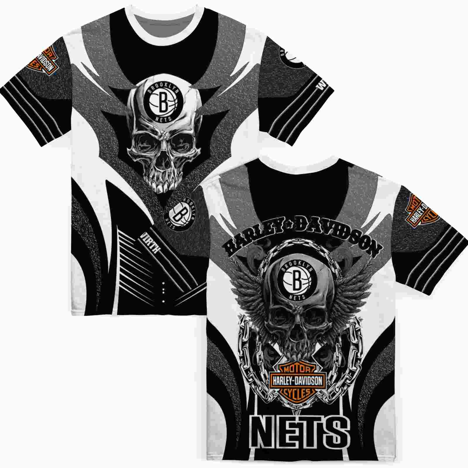 customized-brooklyn-nets-skull-emblem-black-white-t-shirt-fashion-forward