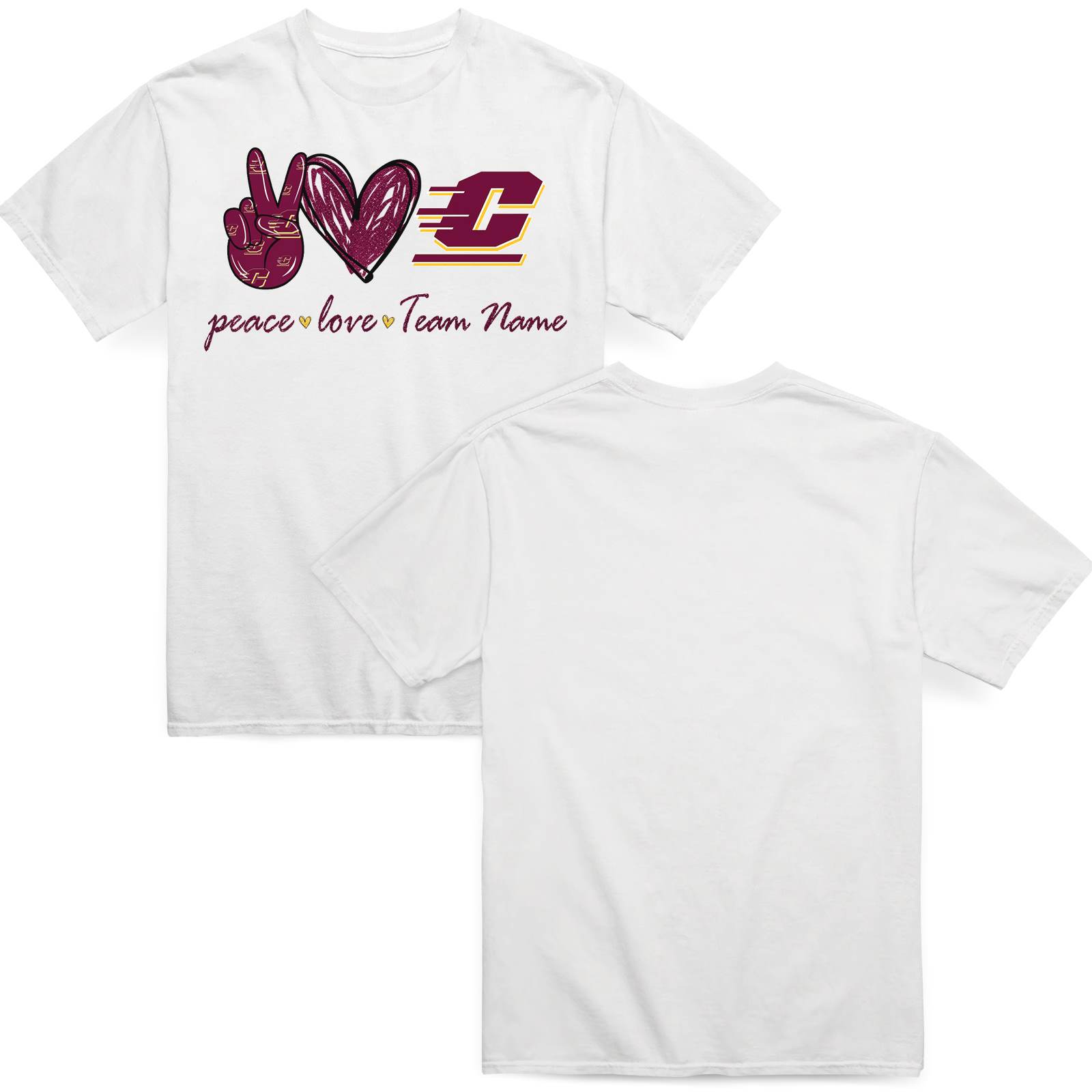 customized-central-michigan-chippewas-peace-love-t-shirt-fashion-forward