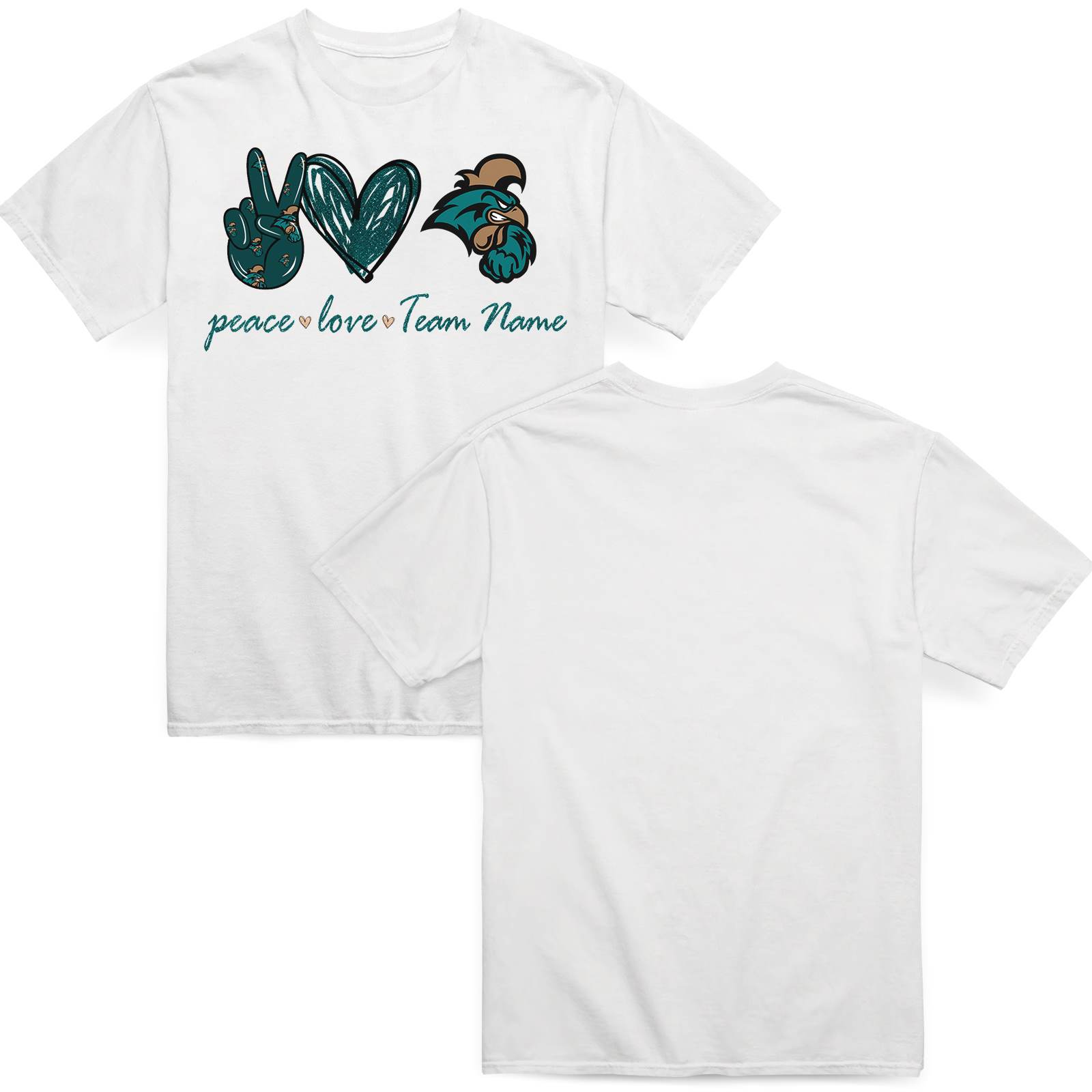 customized-coastal-carolina-chanticleers-peace-love-t-shirt-fashion-forward