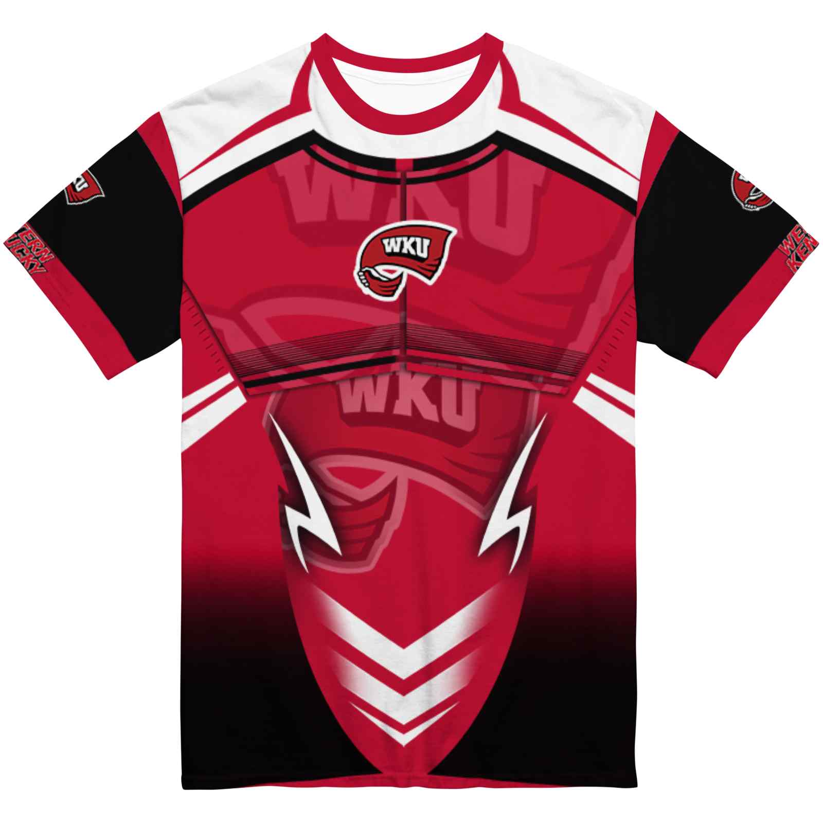 Customized Western Kentucky Hilltoppers Futuristic Armor Red Black White T-Shirt