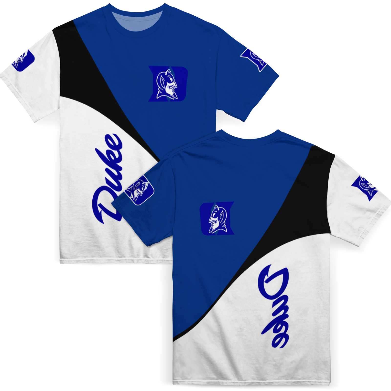 duke-blue-devils-abstract-curve-white-black-t-shirt-fashion-forward