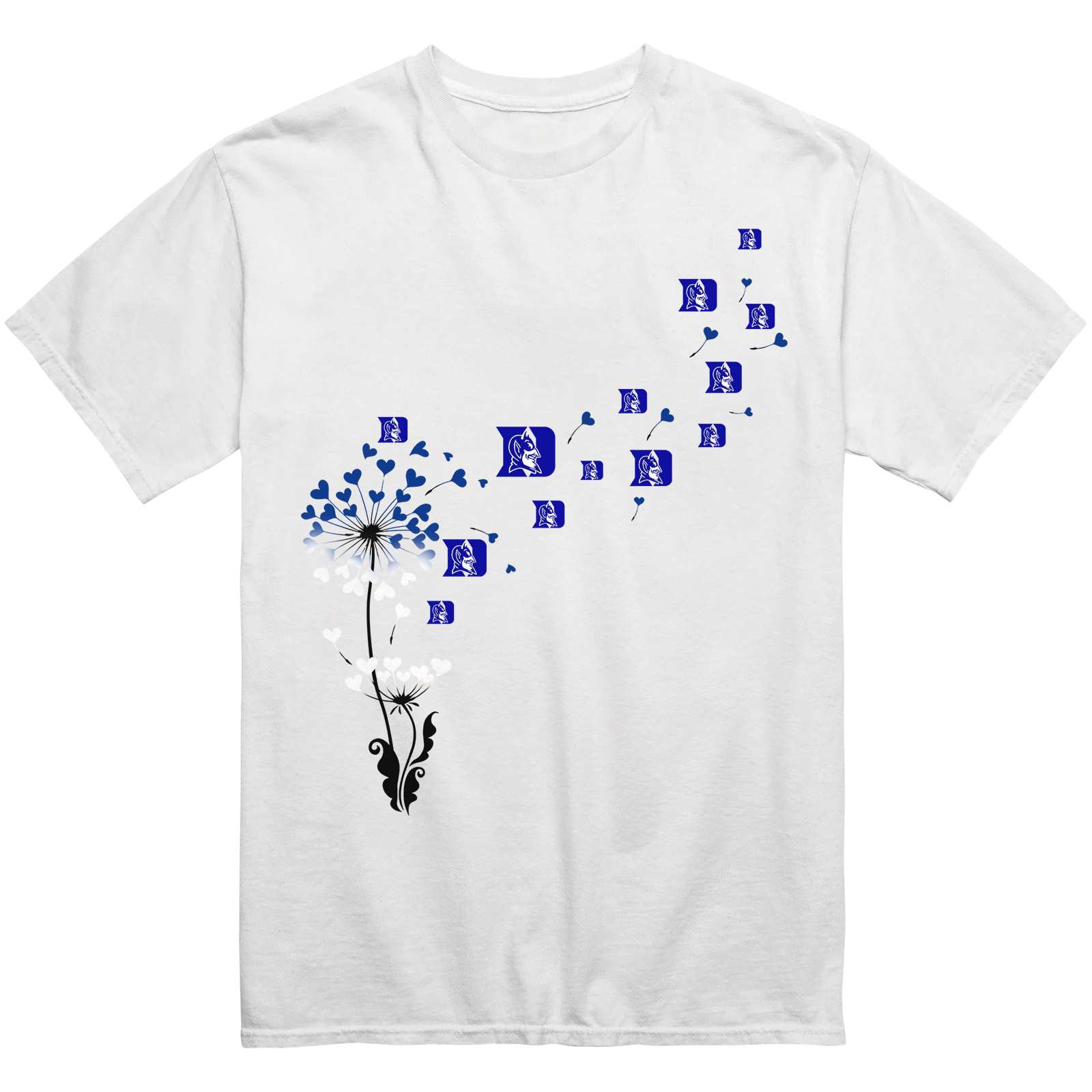 Duke Blue Devils Heart Dandelion T-Shirt