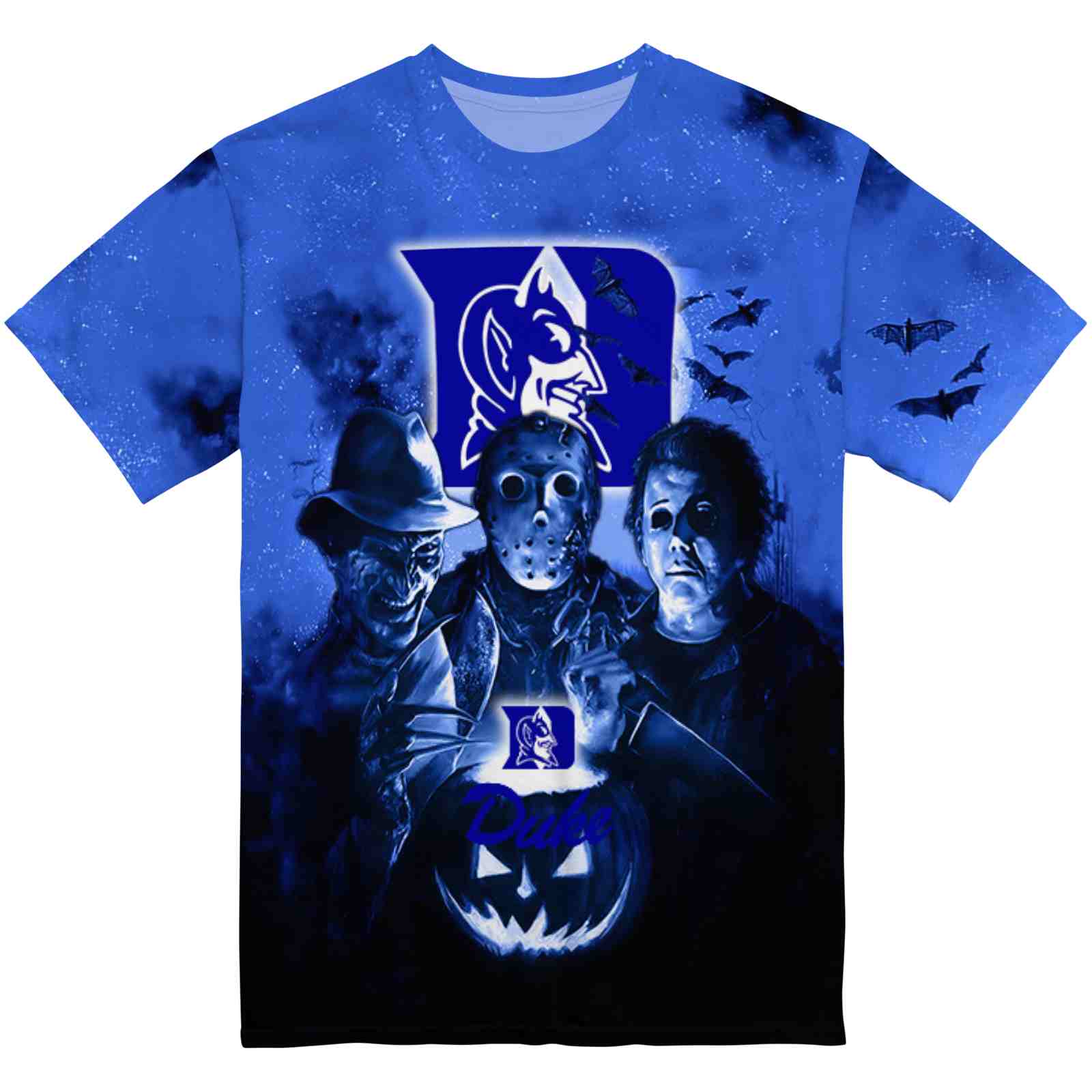 Duke Blue Devils Horror Icons Blue Black T-Shirt