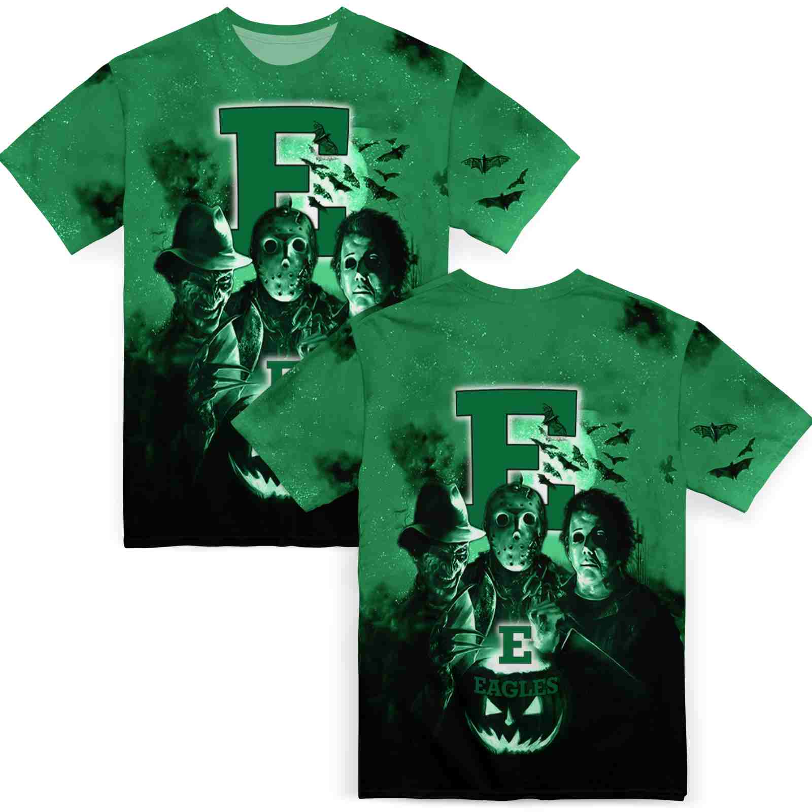 eastern-michigan-eagles-horror-icons-green-black-t-shirt-fashion-forward