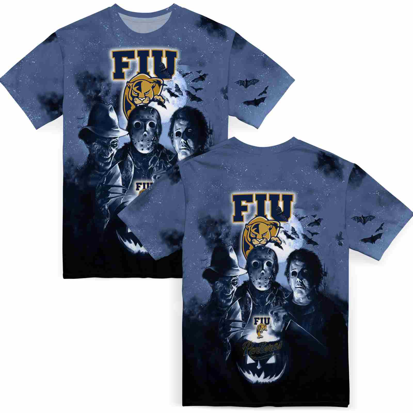 fiu-panthers-horror-icons-blue-black-t-shirt-fashion-forward