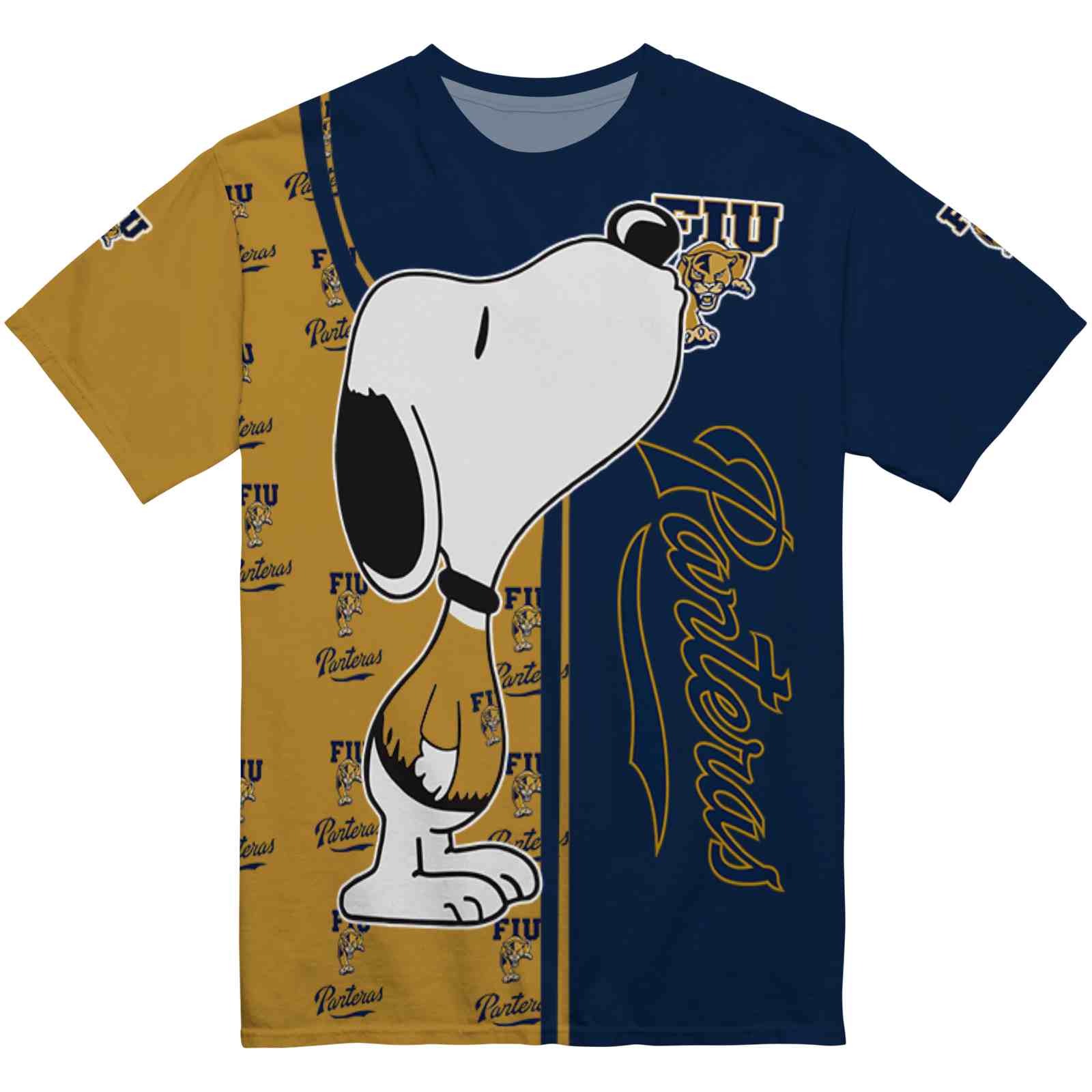 FIU Panthers Snoopy Graphic Blue T-Shirt