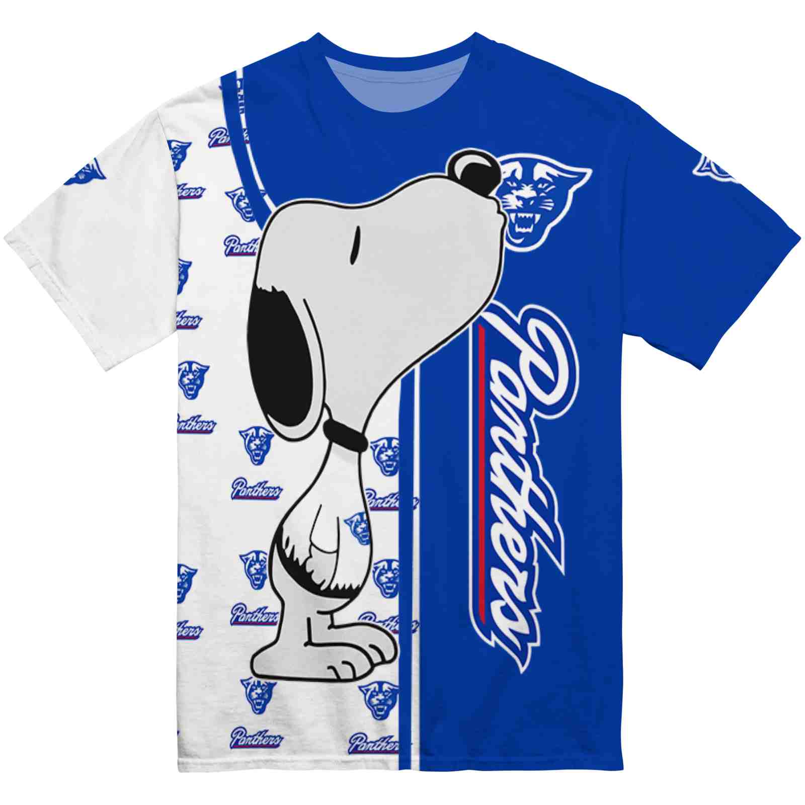 Georgia State Panthers Snoopy Graphic Blue T-Shirt