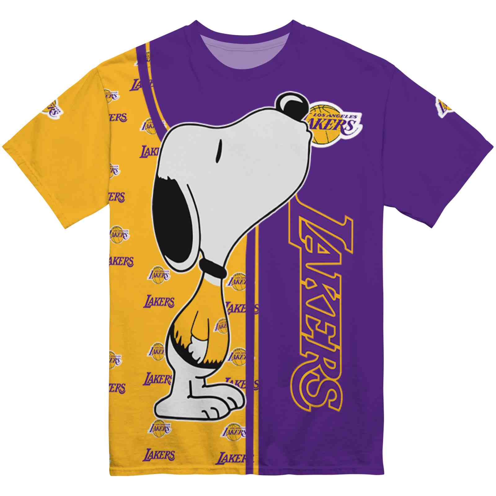 Los Angeles Lakers Snoopy Graphic Purple T-Shirt