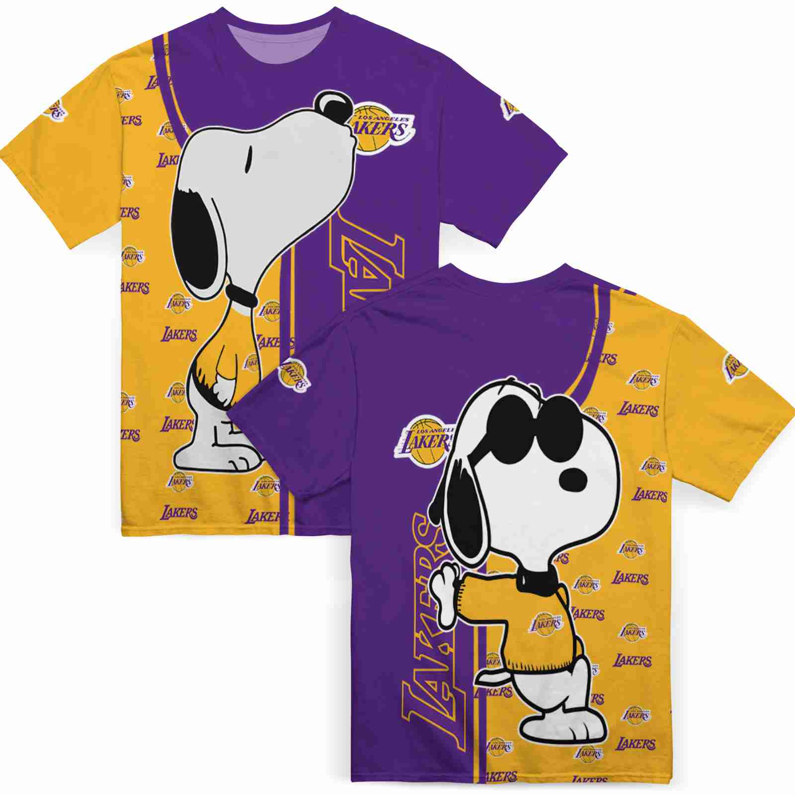 los-angeles-lakers-snoopy-graphic-purple-t-shirt-fashion-forward