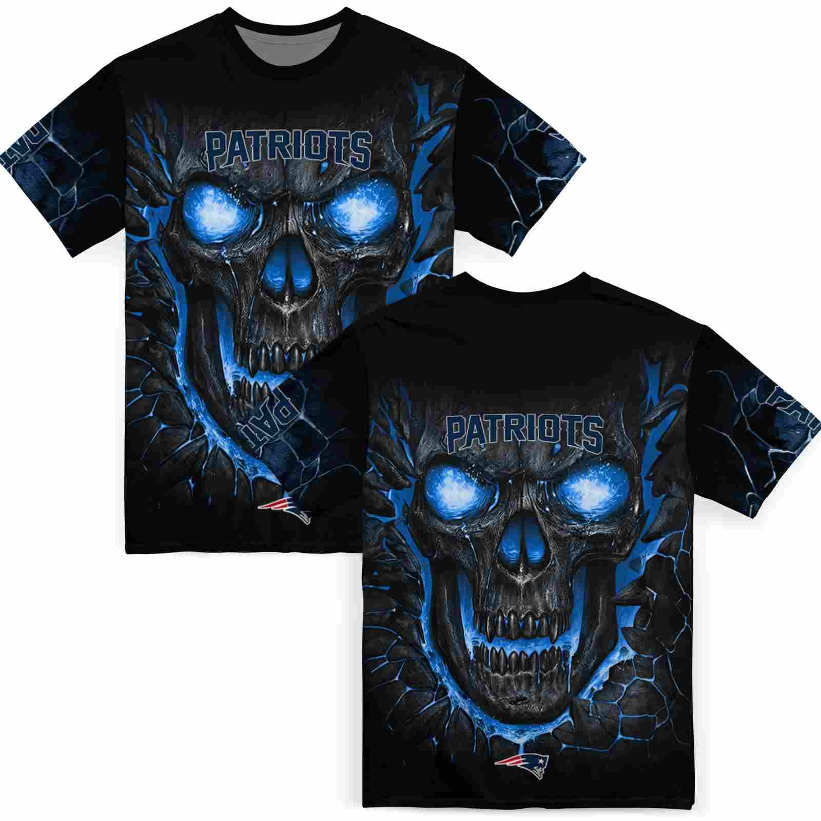 new-england-patriots-fiery-skull-blue-black-t-shirt-fashion-forward