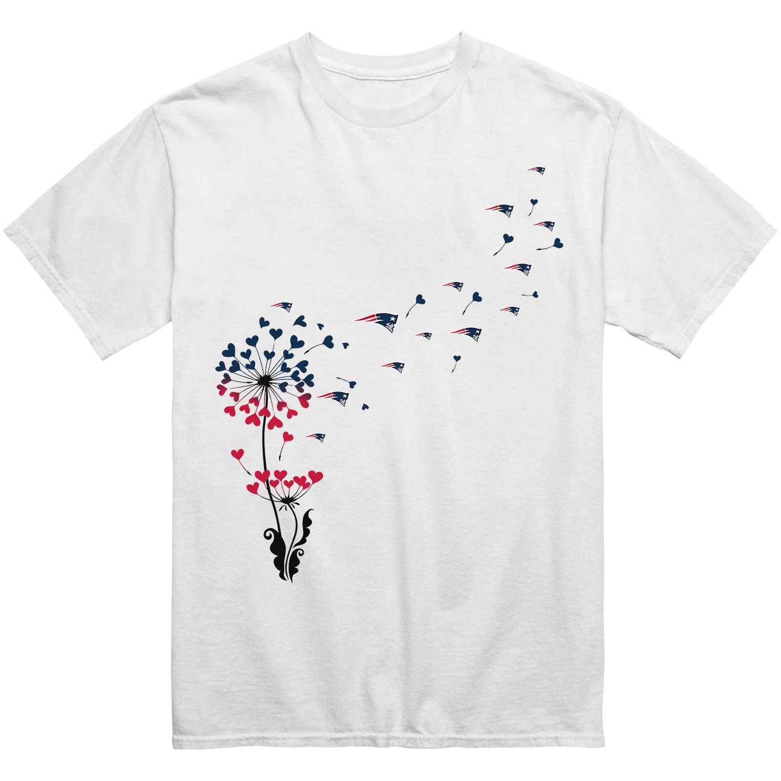 New England Patriots Heart Dandelion T-Shirt