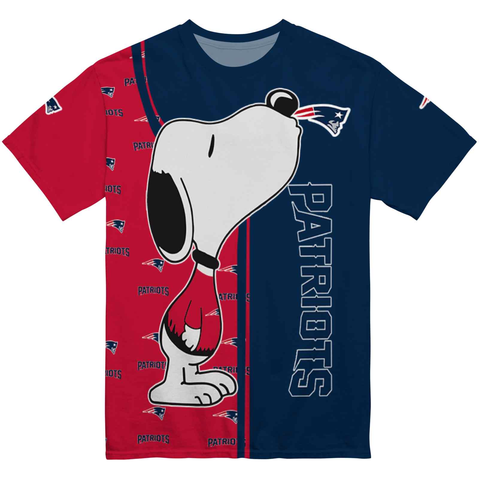 New England Patriots Snoopy Graphic Blue T-Shirt