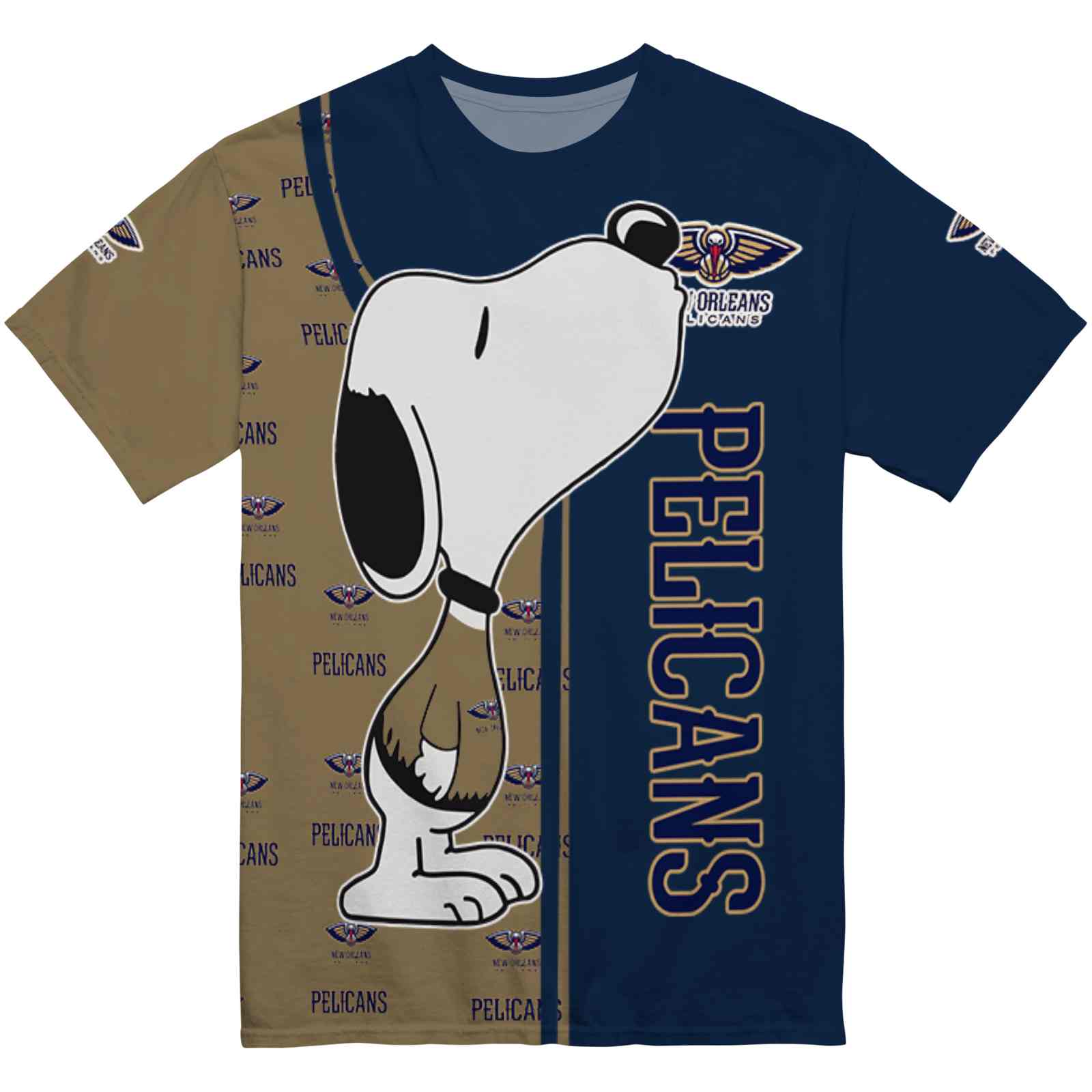 New Orleans Pelicans Snoopy Graphic Navy T-Shirt