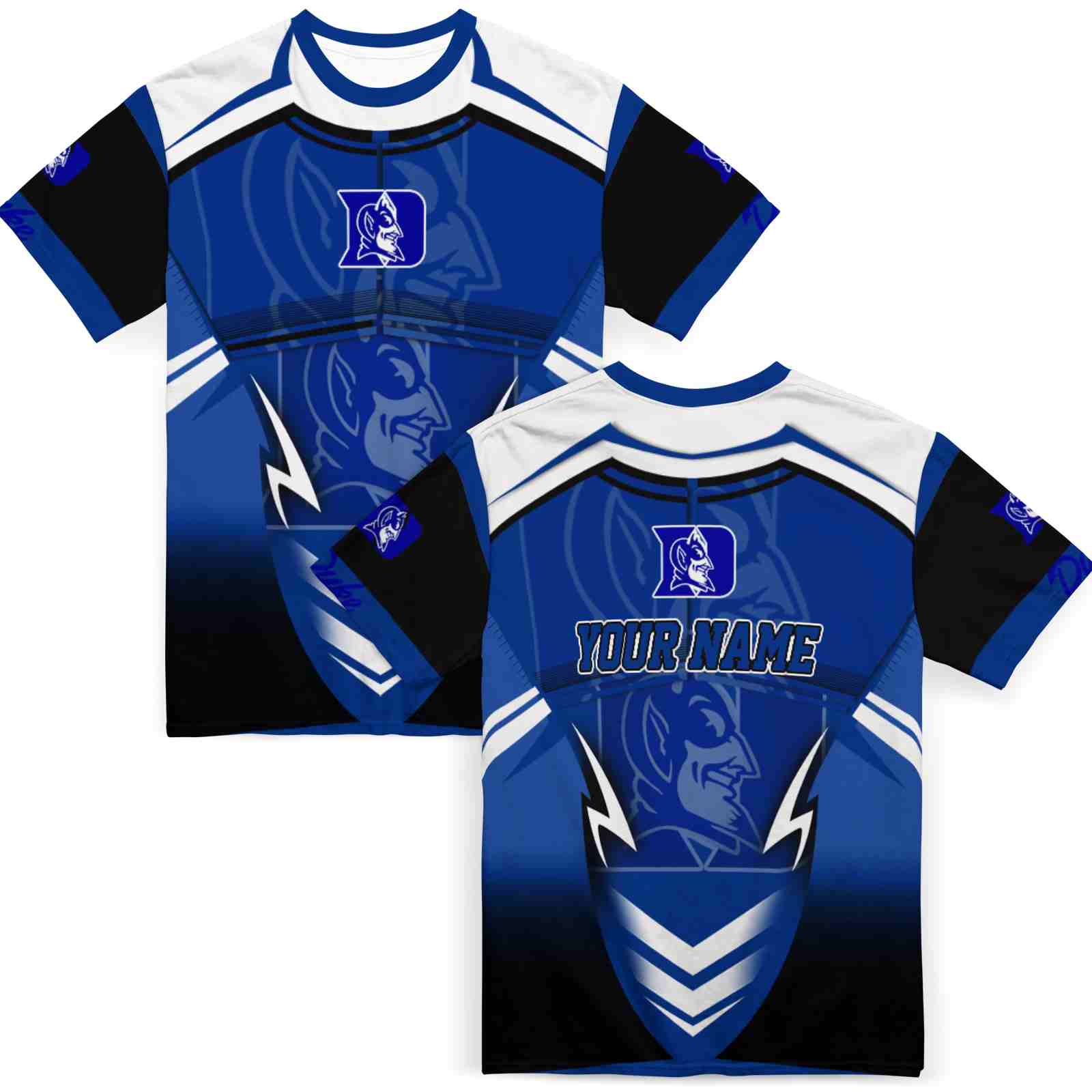 personalized-duke-blue-devils-futuristic-armor-blue-black-white-t-shirt-fashion-forward