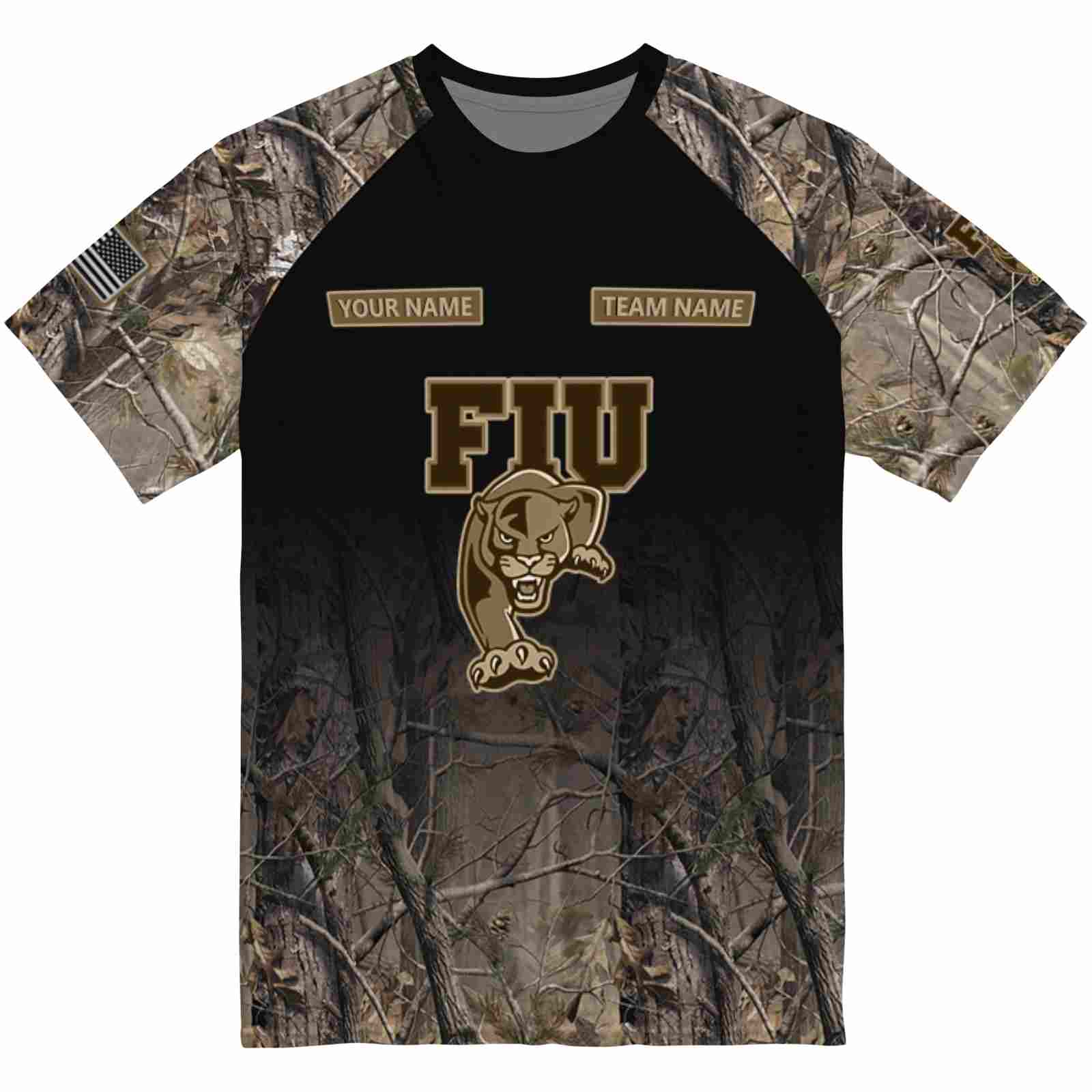 Personalized FIU Panthers Tree Branches Black T-Shirt