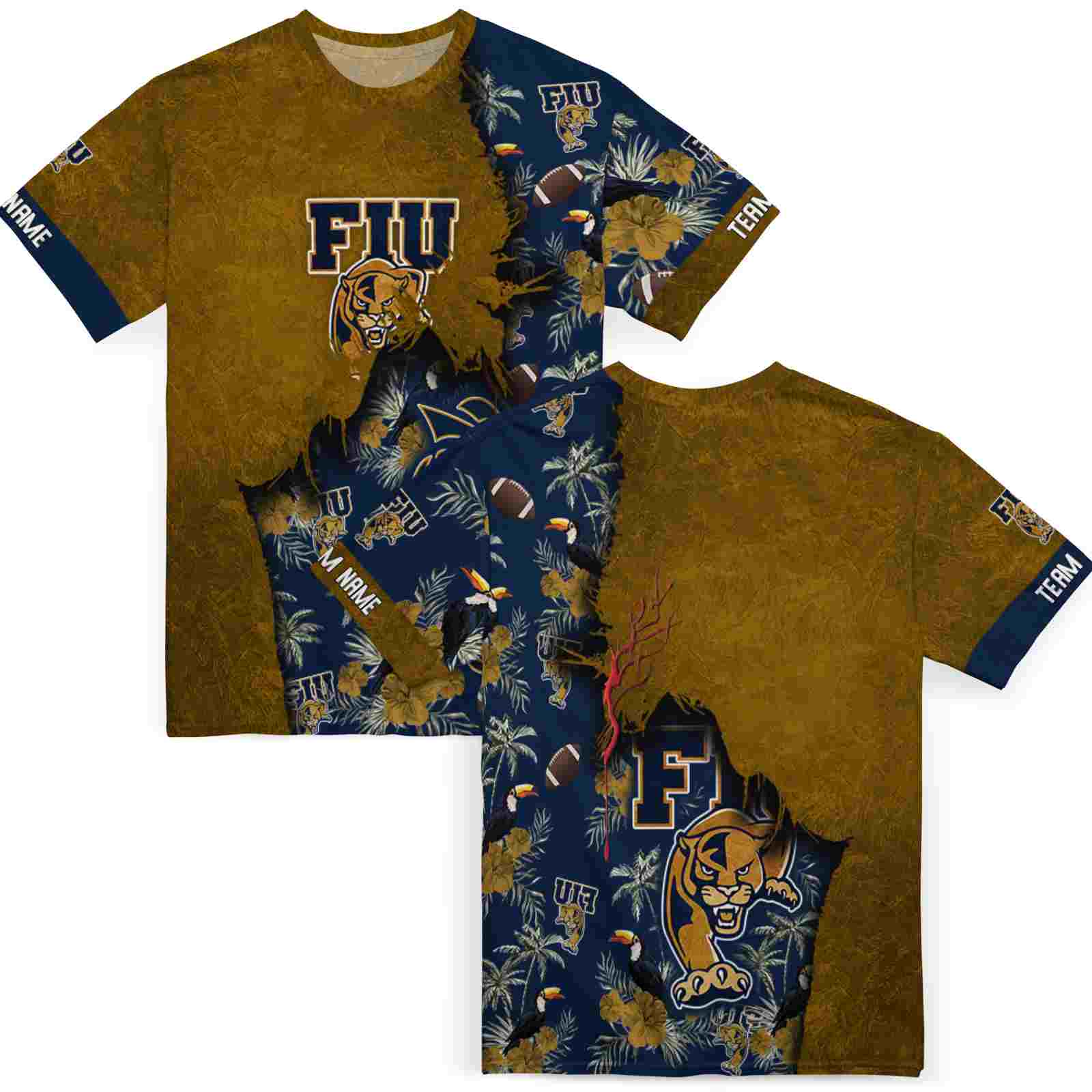 personalized-fiu-panthers-tropical-scene-gold-t-shirt-fashion-forward-4