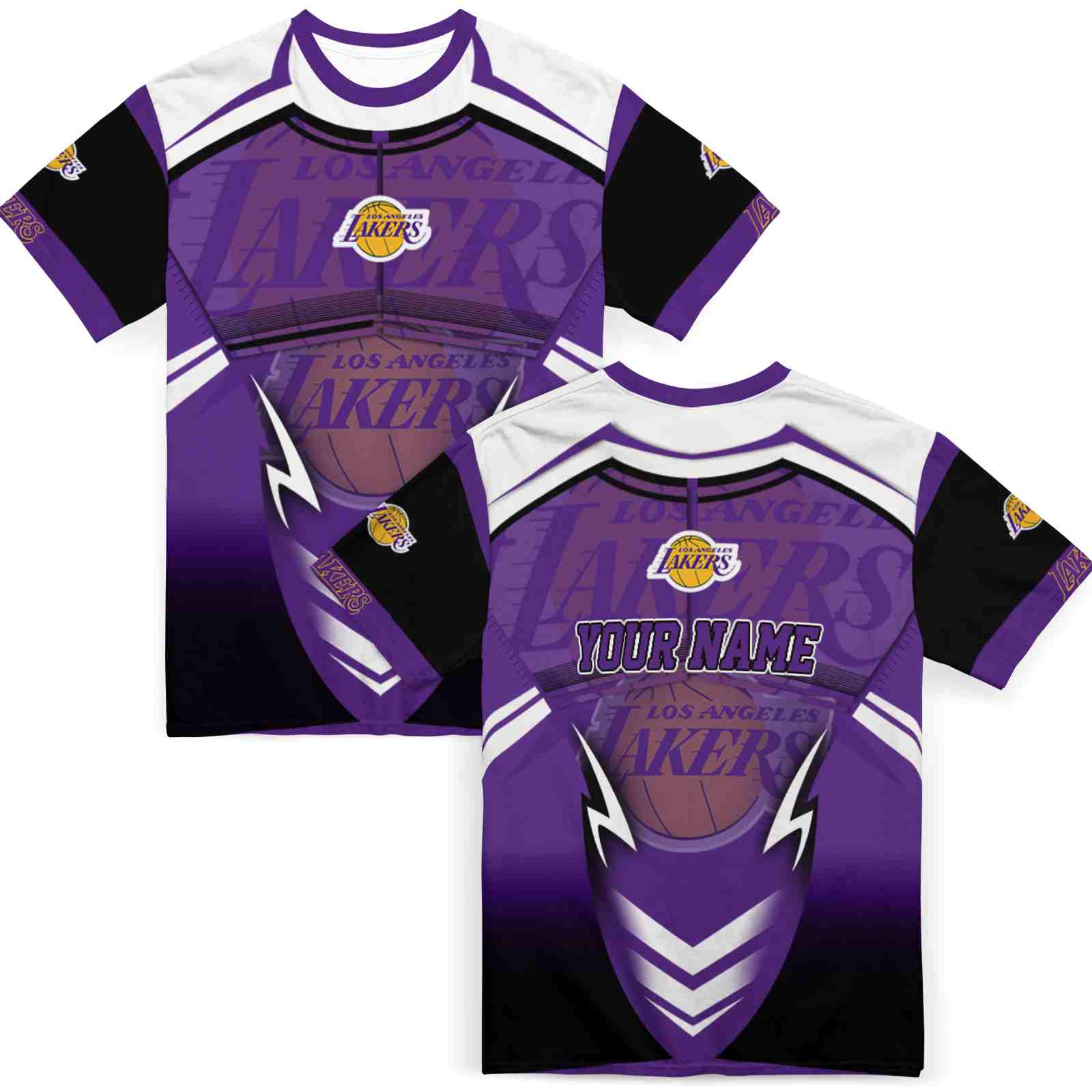 personalized-los-angeles-lakers-futuristic-armor-purple-black-white-t-shirt-fashion-forward