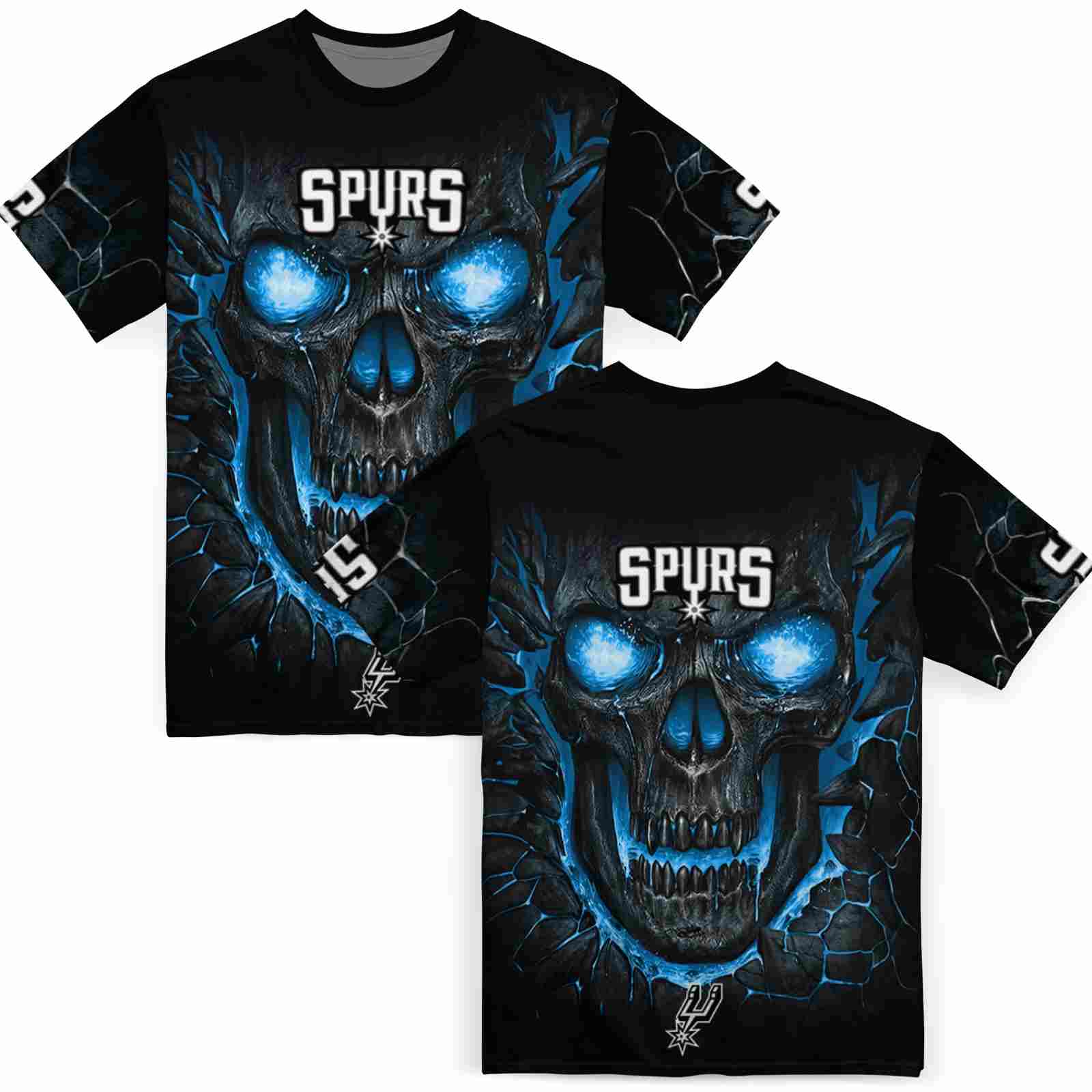 san-antonio-spurs-fiery-skull-silver-black-t-shirt-fashion-forward