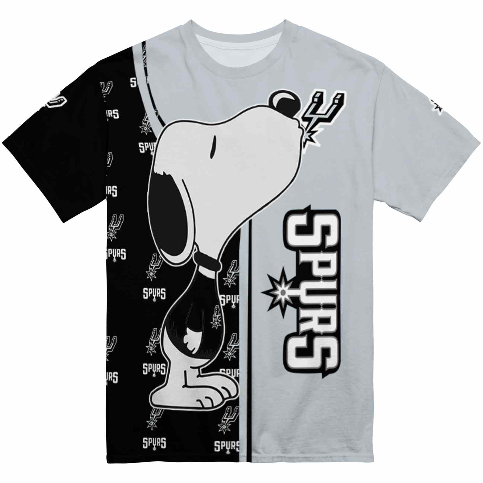 San Antonio Spurs Snoopy Graphic Silver T-Shirt