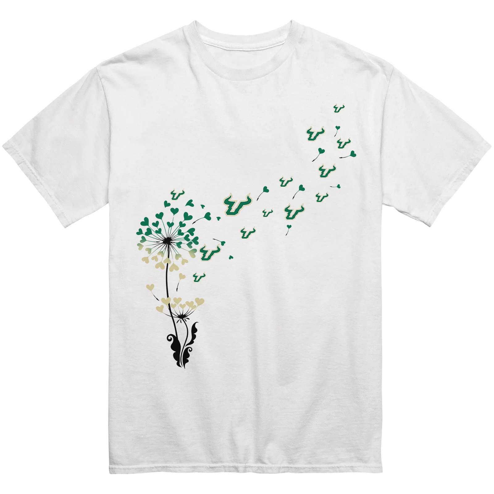 South Florida Bulls Heart Dandelion T-Shirt