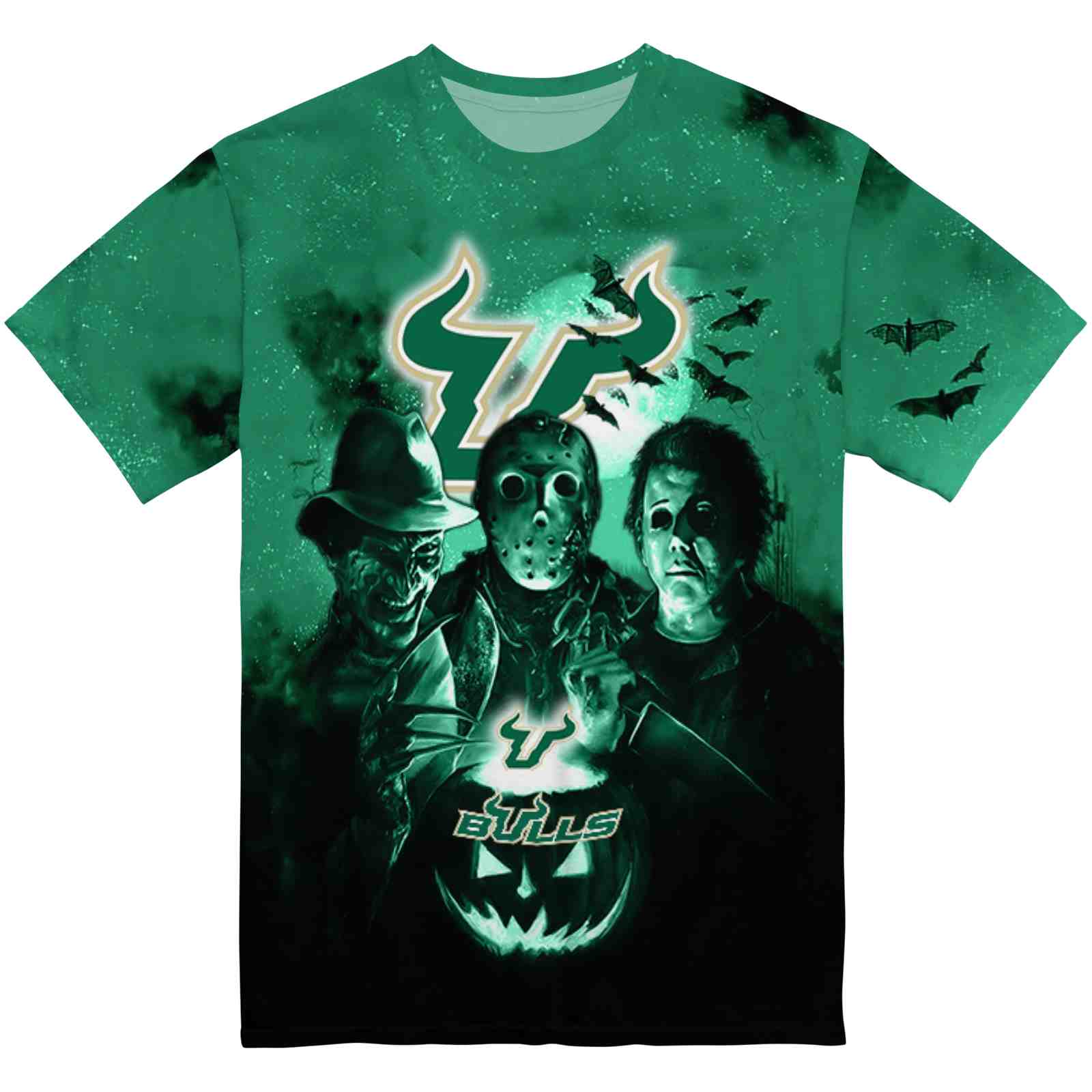 South Florida Bulls Horror Icons Green Black T-Shirt