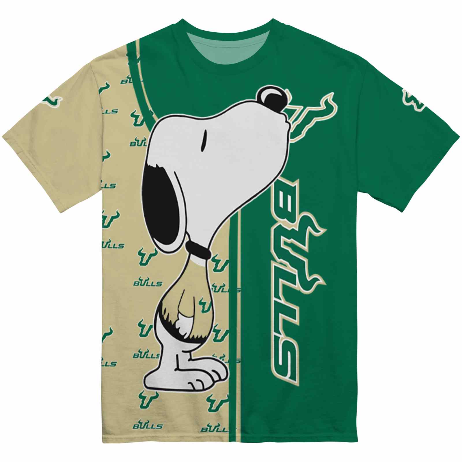 South Florida Bulls Snoopy Graphic Green T-Shirt