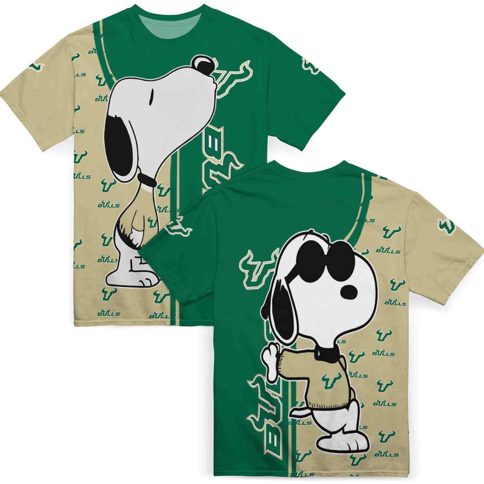 south-florida-bulls-snoopy-graphic-green-t-shirt-fashion-forward-4