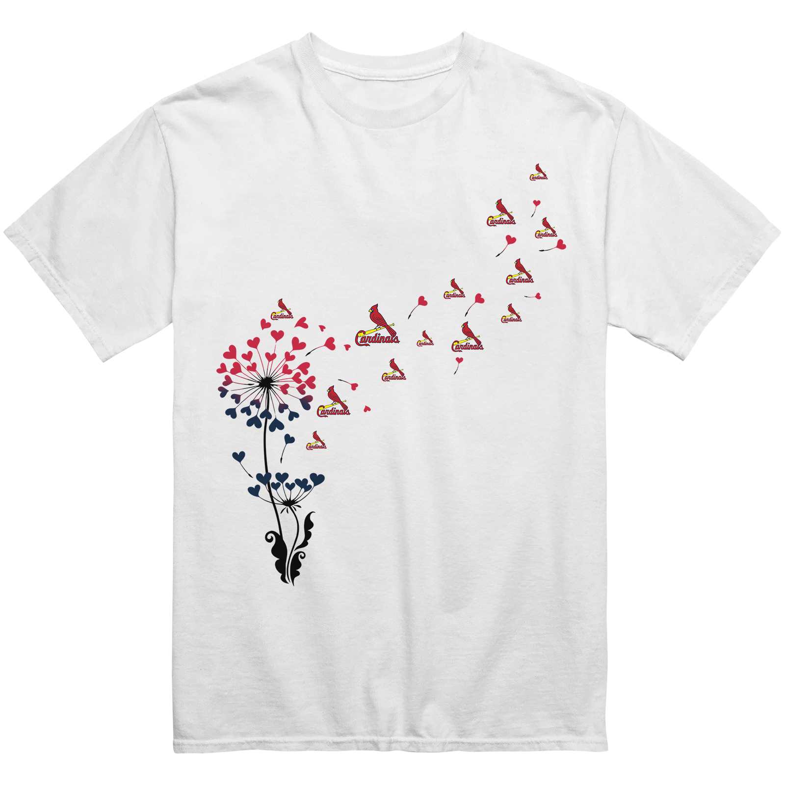 St. Louis Cardinals Heart Dandelion T-Shirt