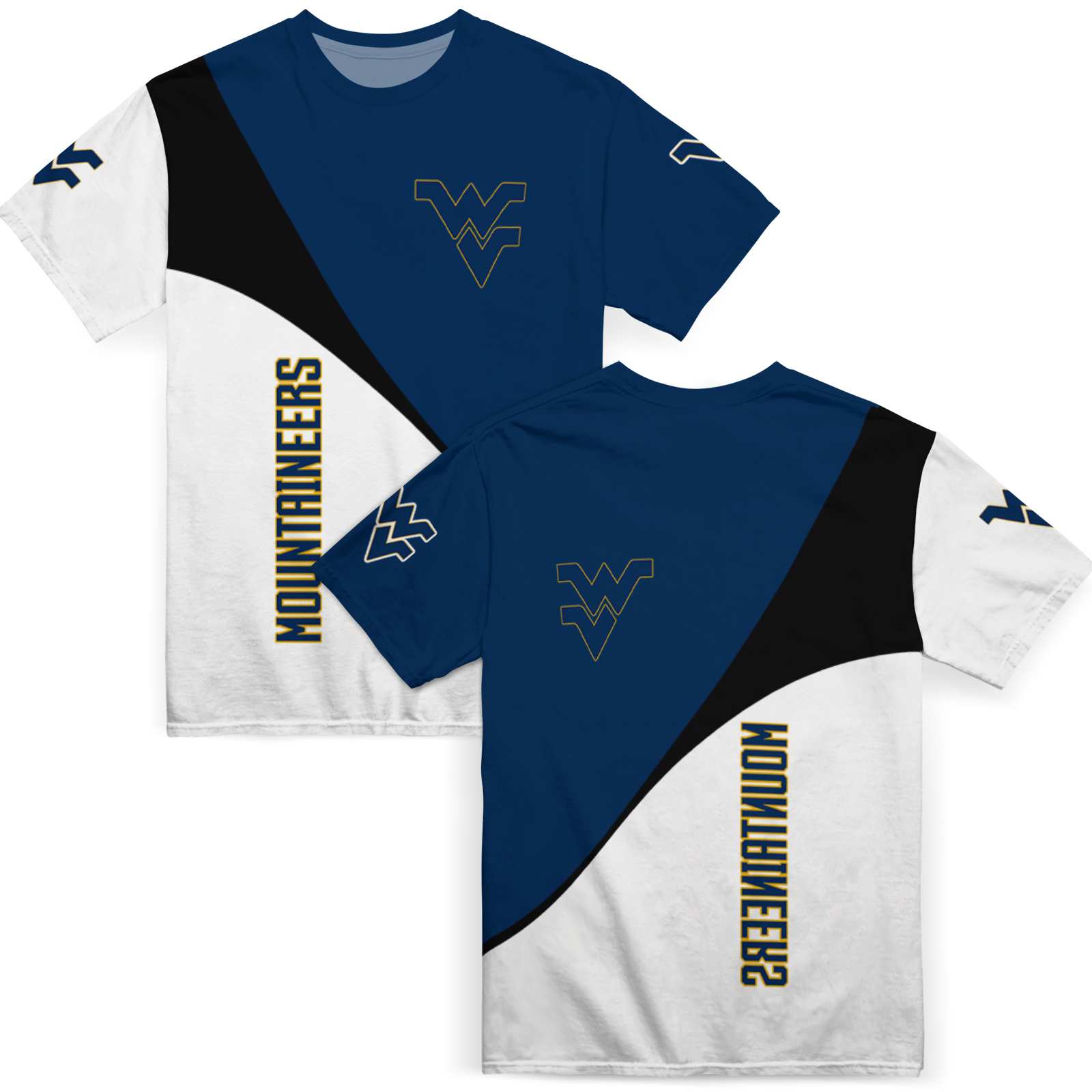 west-virginia-mountaineers-abstract-curve-white-black-t-shirt-fashion-forward