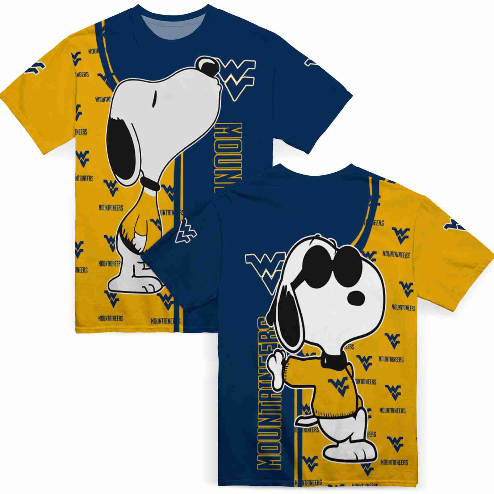 west-virginia-mountaineers-snoopy-graphic-blue-t-shirt-fashion-forward